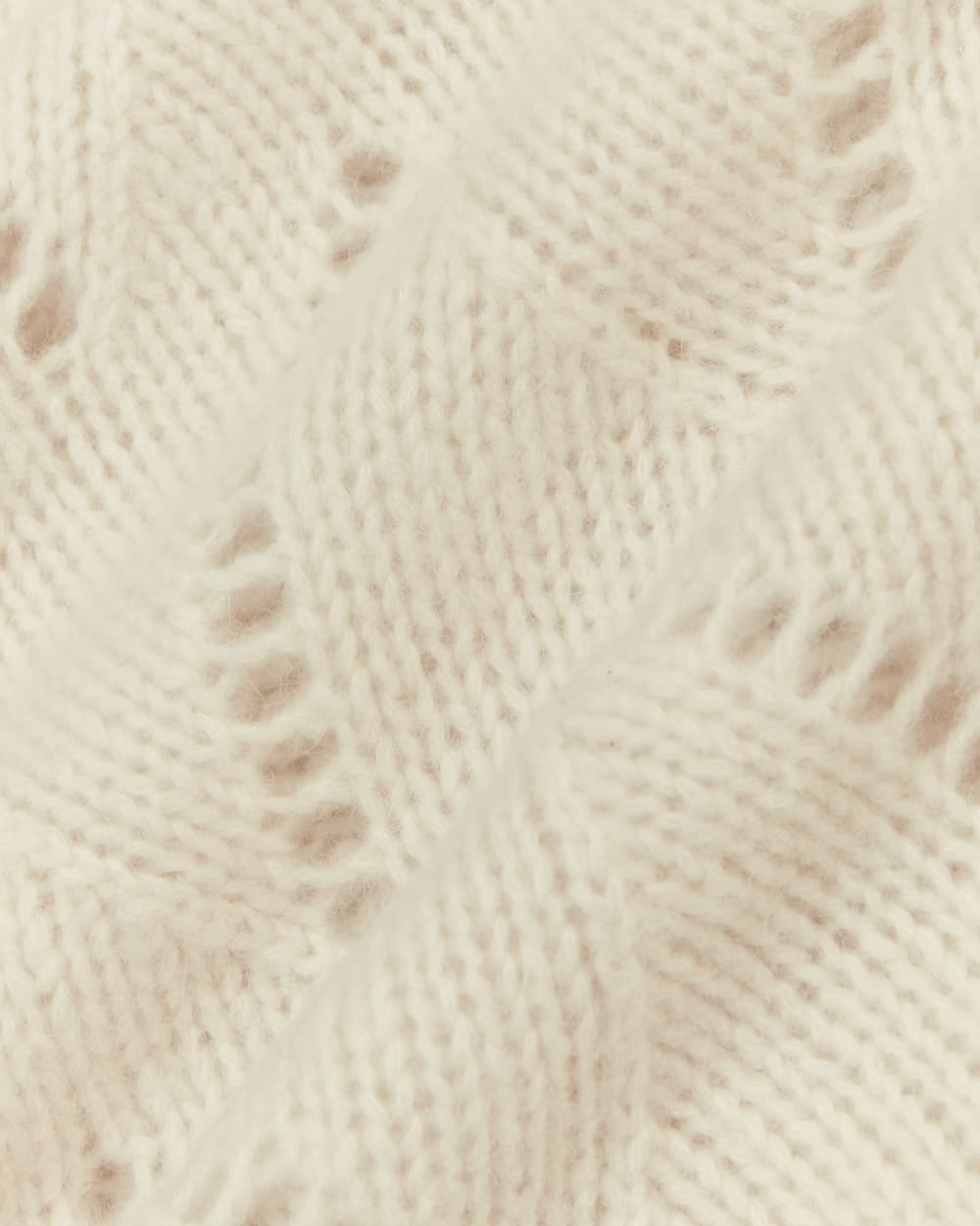 The Pointelle Sweater in Cloud in Bone — detail view