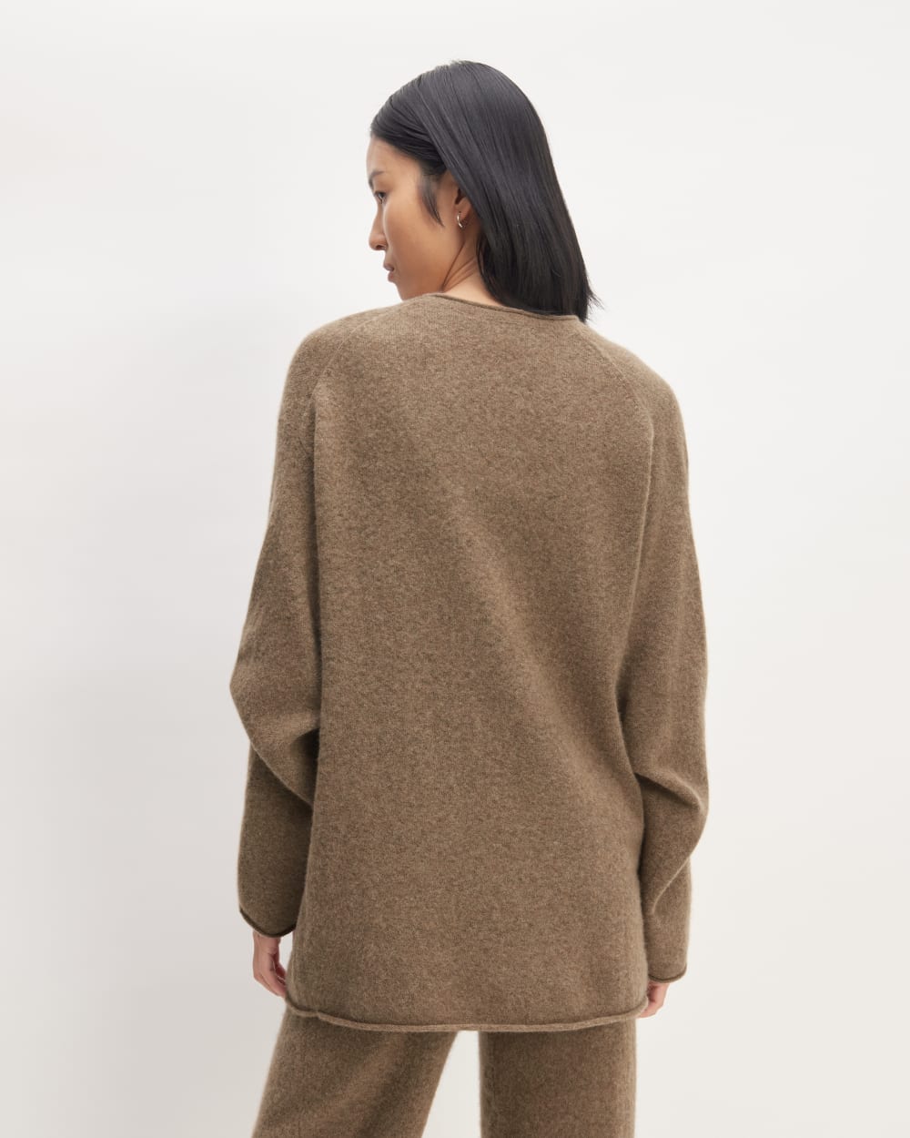 The Cozy-Stretch Crew in Heathered Toasted Coconut — detail view