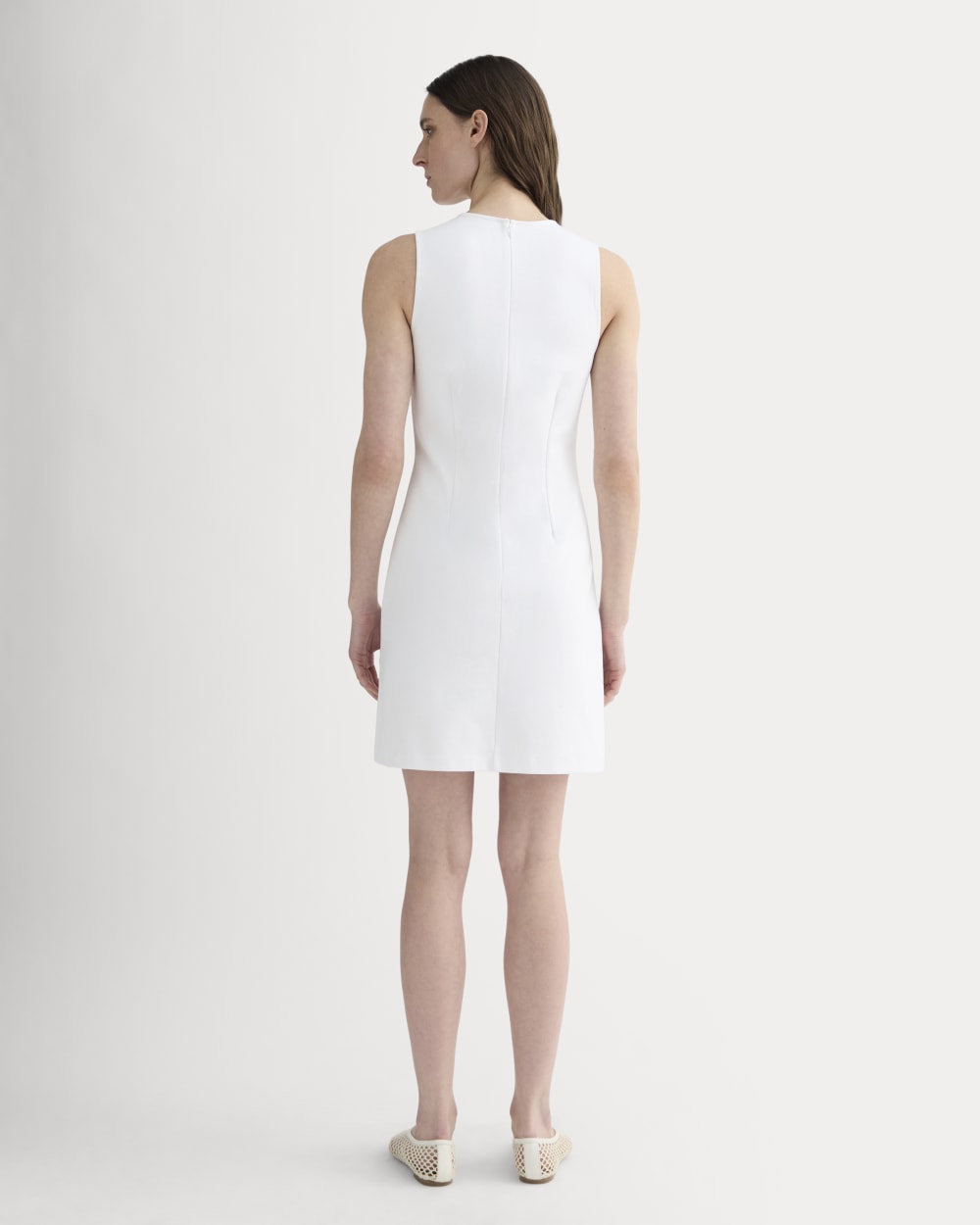The Dream '90s Shift Dress in White — detail view