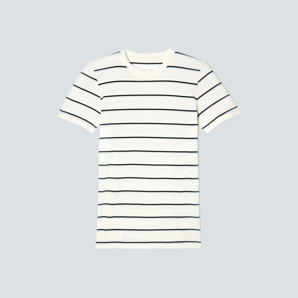 The Organic Cotton Crew Tee in Navy / White — alternate view