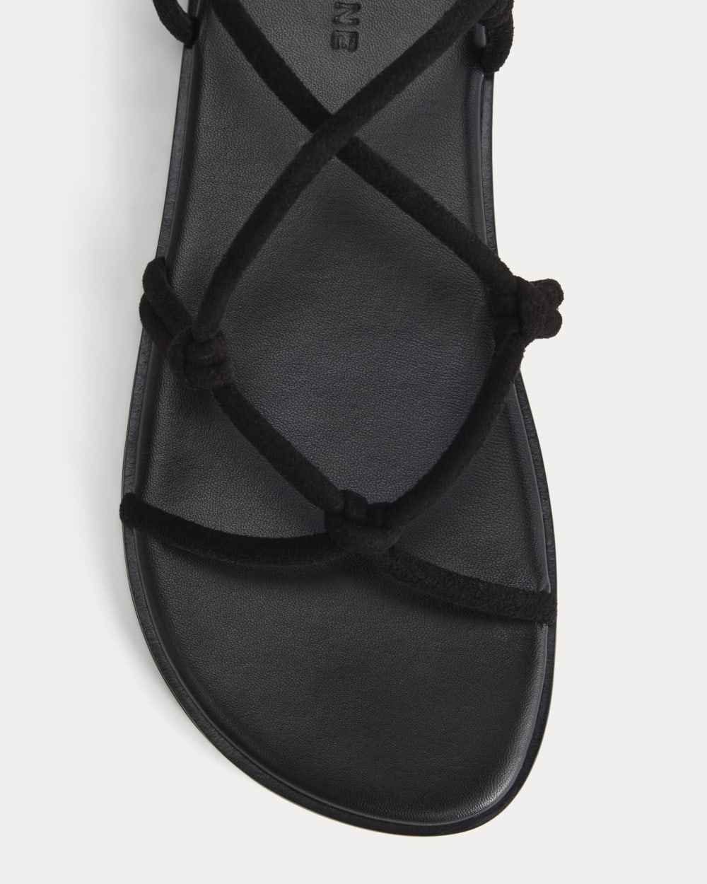 Suede Travel Sandal in Black Suede — detail view