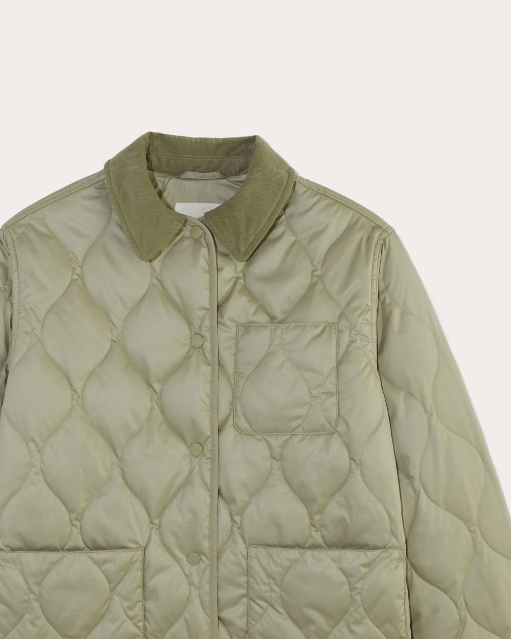 The Quilted Ranch Jacket in Eucalyptus — detail view
