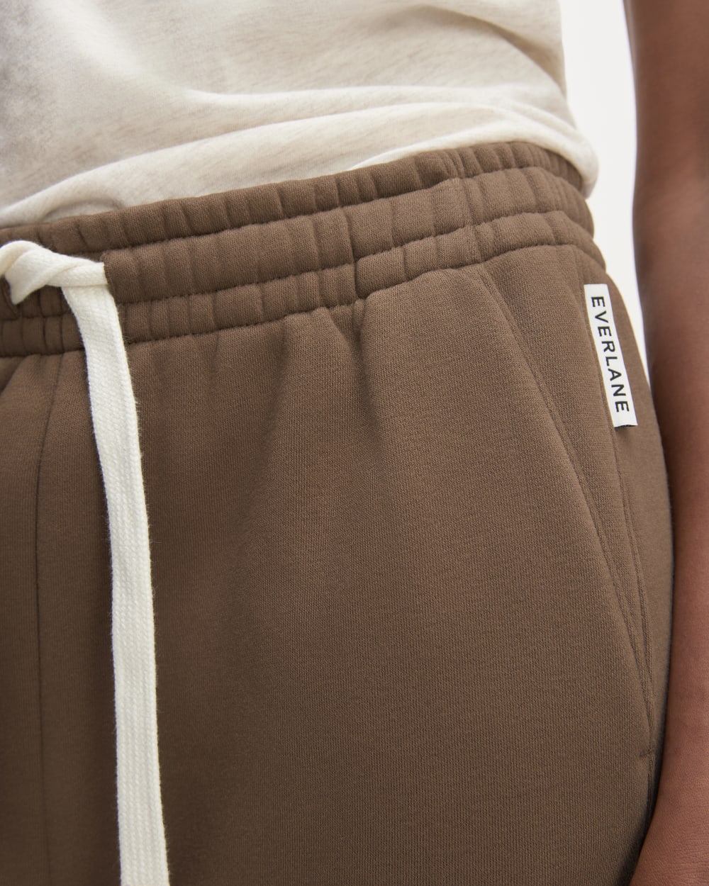 The ReTrack Barrel Sweatpant in Cocoa — detail view