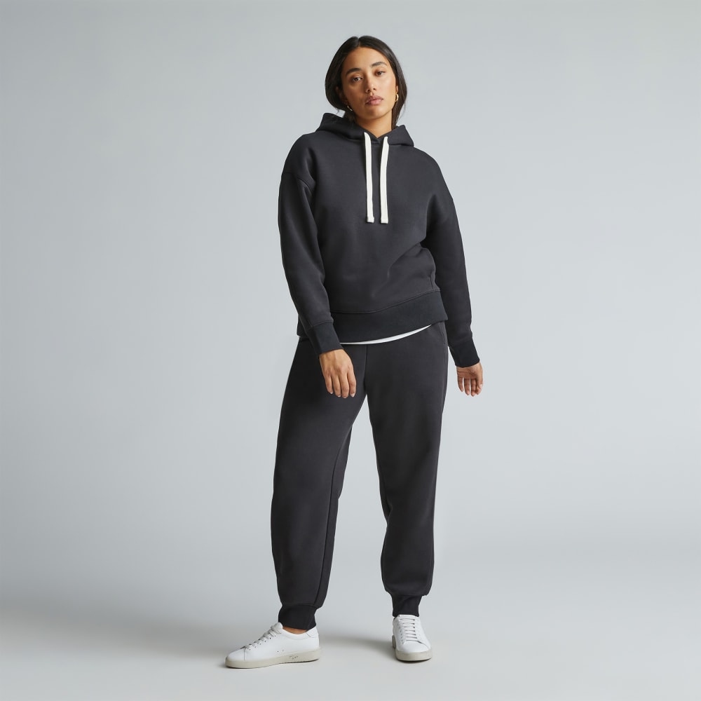 The ReTrack Hoodie in Black — detail view