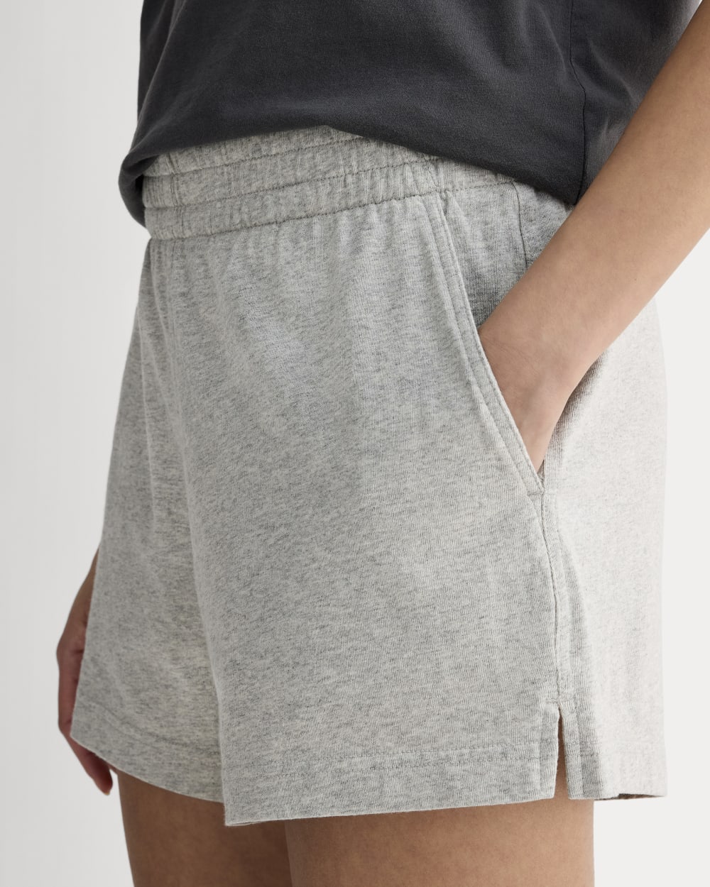 The Off-Duty Short in Pale Heather Grey — detail view