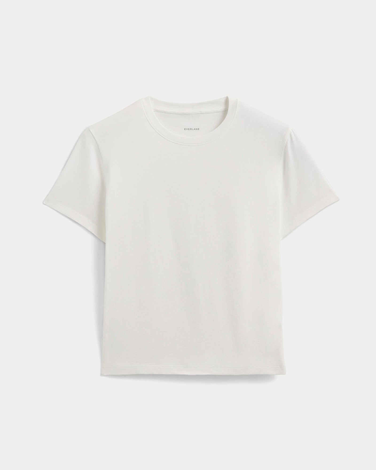 The Box-Cut Tee in Essential Cotton in White — alternate view