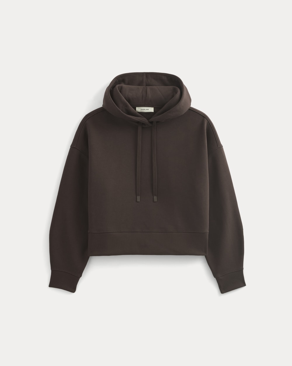 Cropped Luxe Fleece Hoodie in Dark Chocolate — alternate view