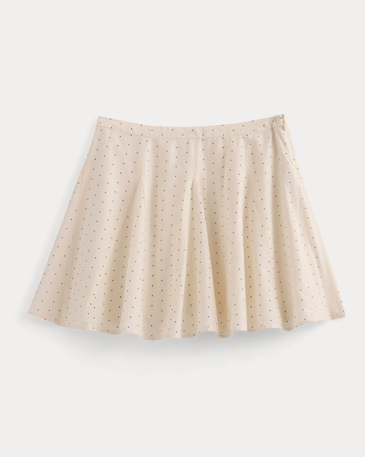 Godet Mini Skirt in Cotton Silk in Birch — alternate view
