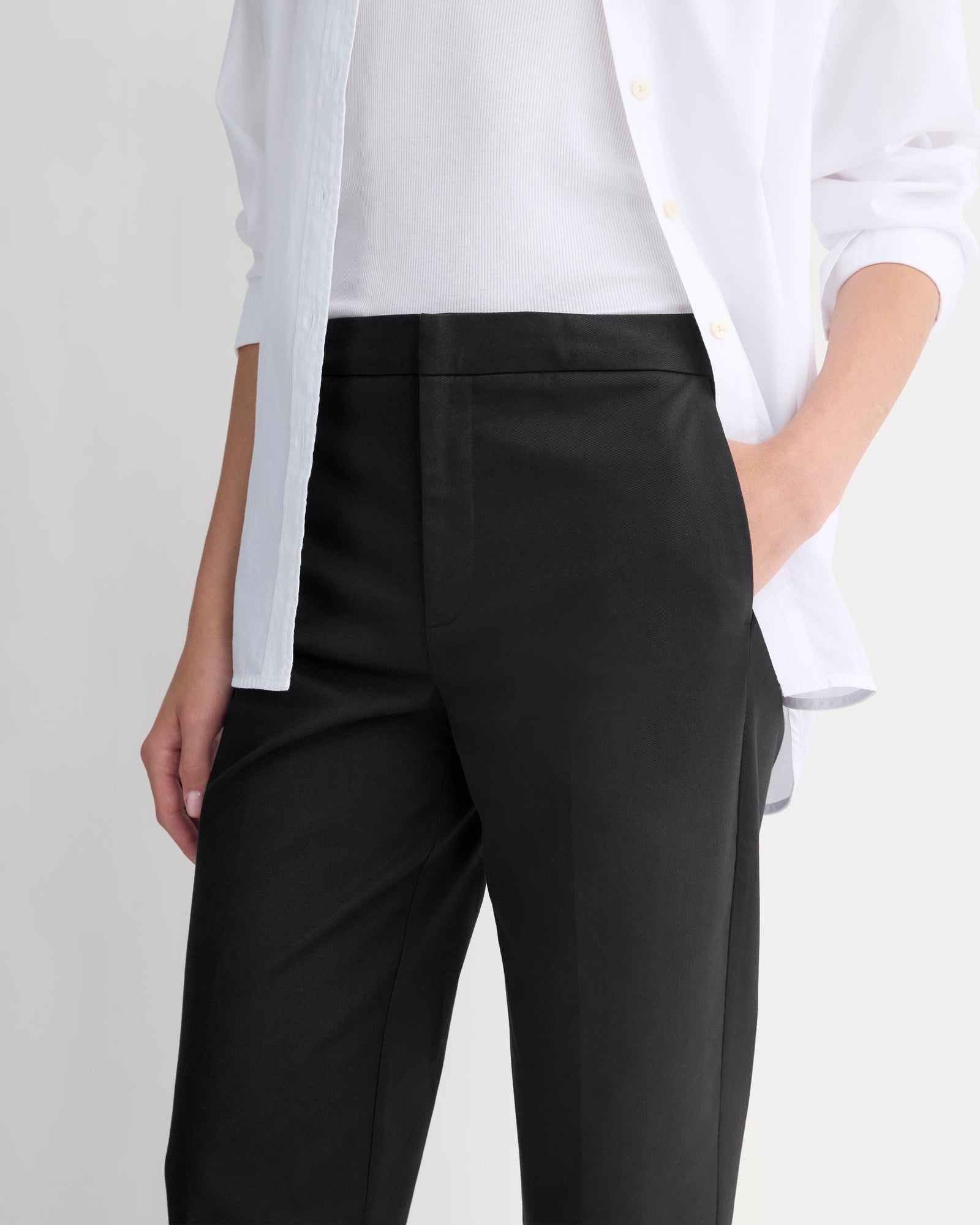 Cigarette Pant in Black — detail view