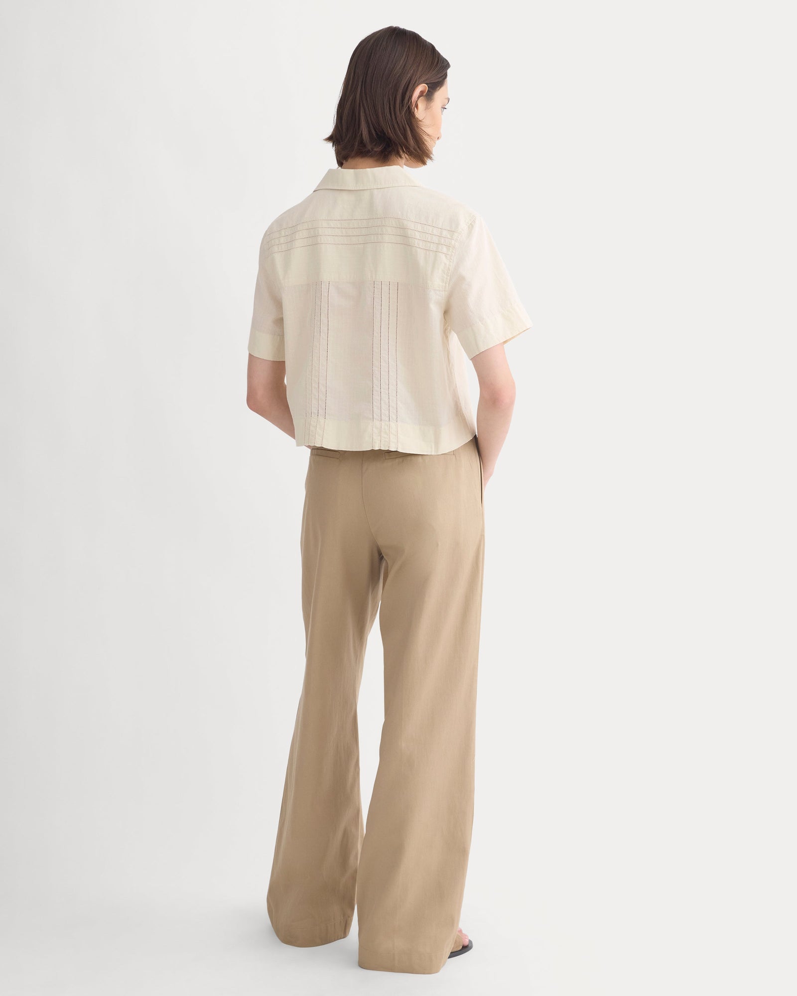 Cotton Gauze Resort Shirt in Birch — detail view