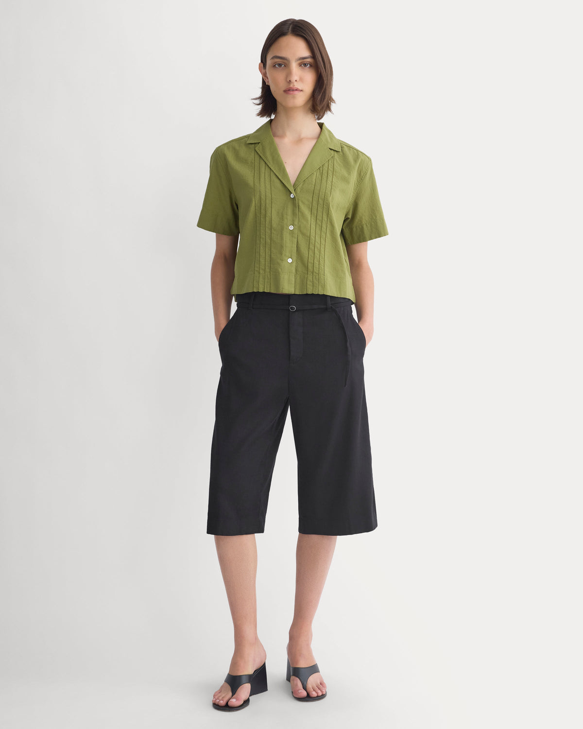 Cotton Gauze Resort Shirt in Mayfly — detail view