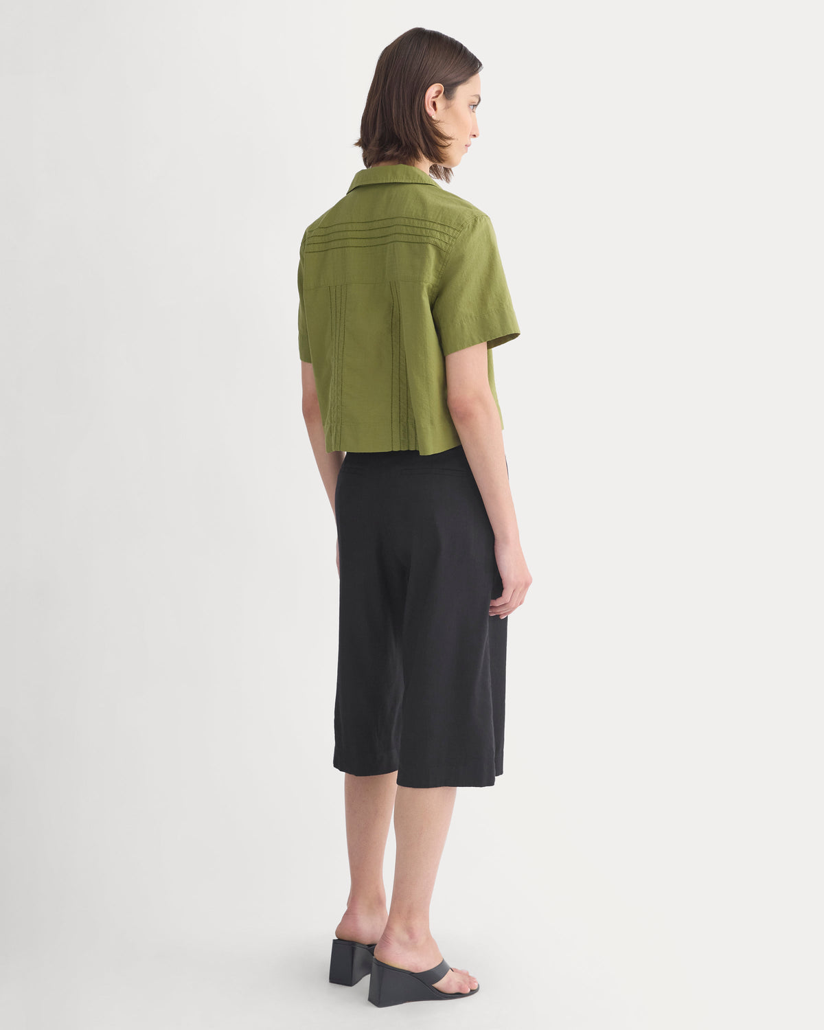 Cotton Gauze Resort Shirt in Mayfly — detail view