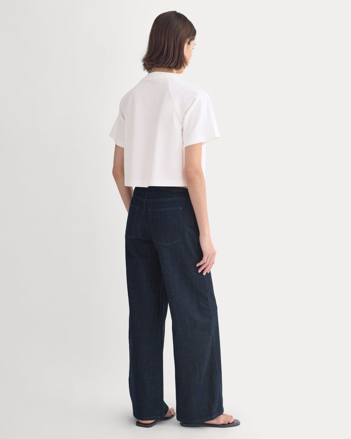 Low-Slung Tie-Front Jean in Dark Indigo — detail view