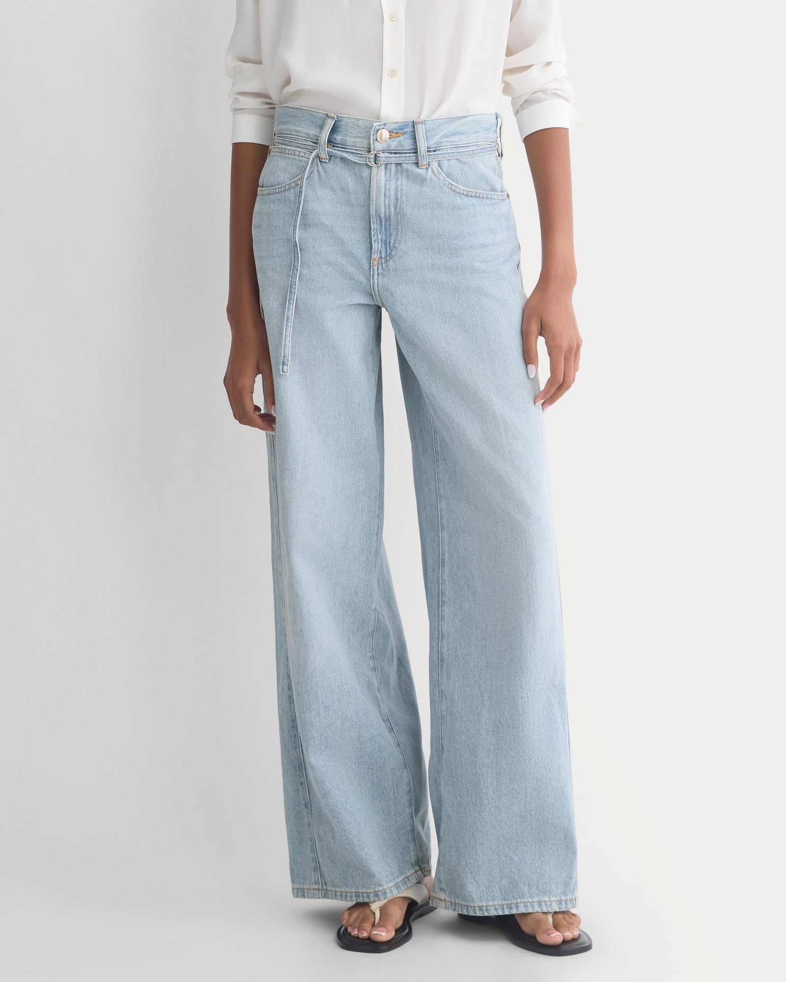 Lightweight Loose Wide-Leg Jean in Light Indigo — alternate view