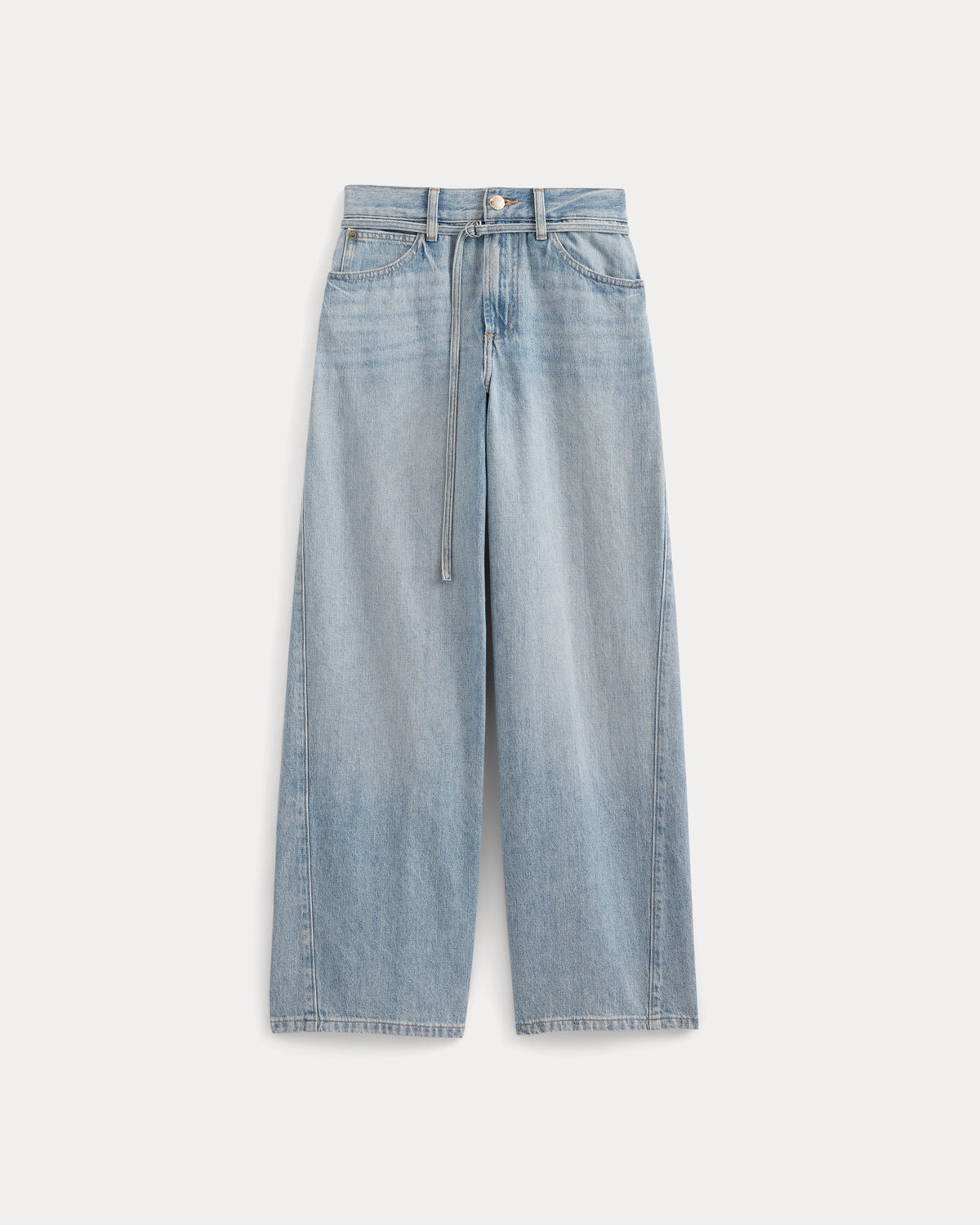 Lightweight Loose Wide-Leg Jean in Light Indigo — detail view