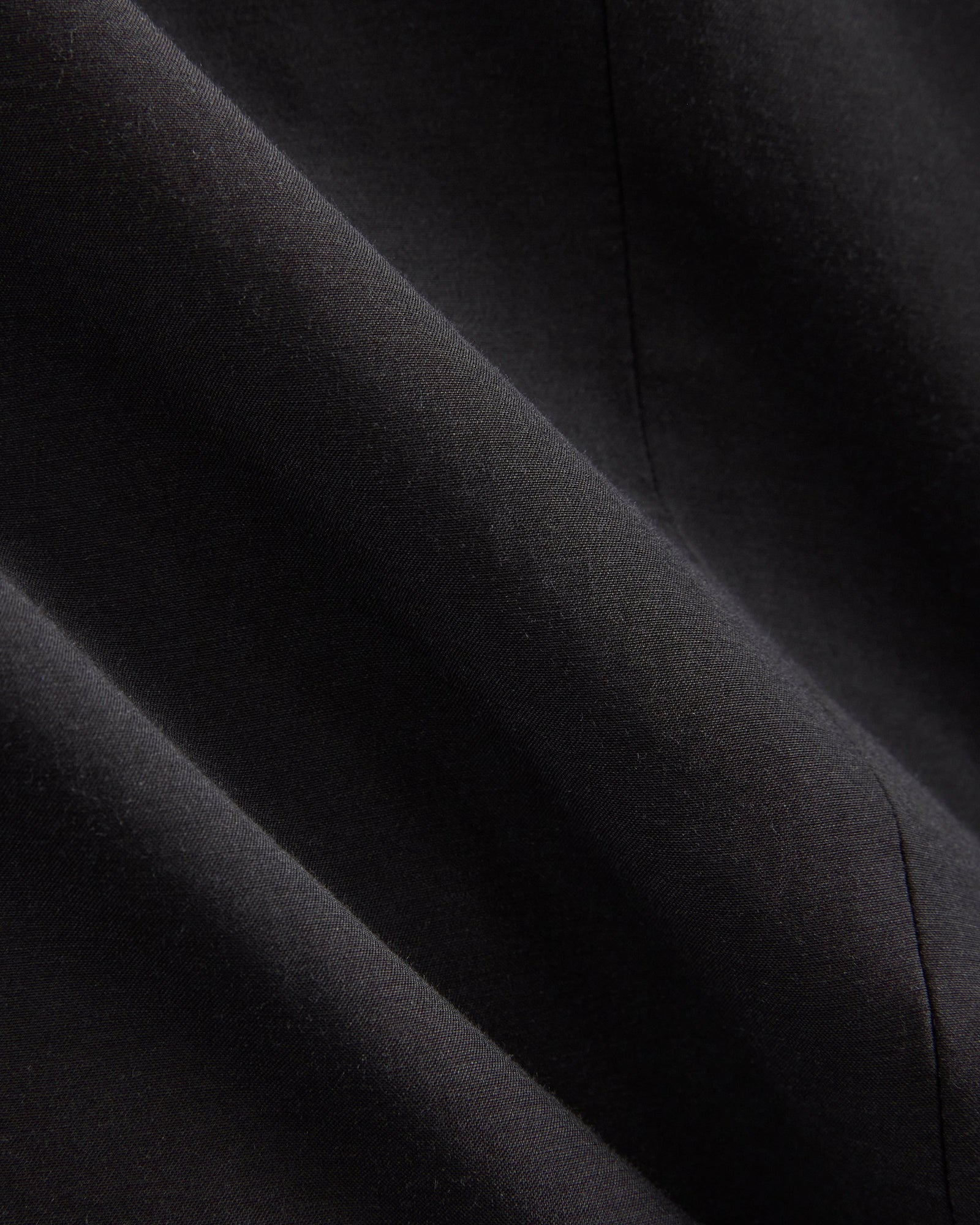 Bubble-Sleeve Mini Dress in Cotton Silk Voile in Black — detail view