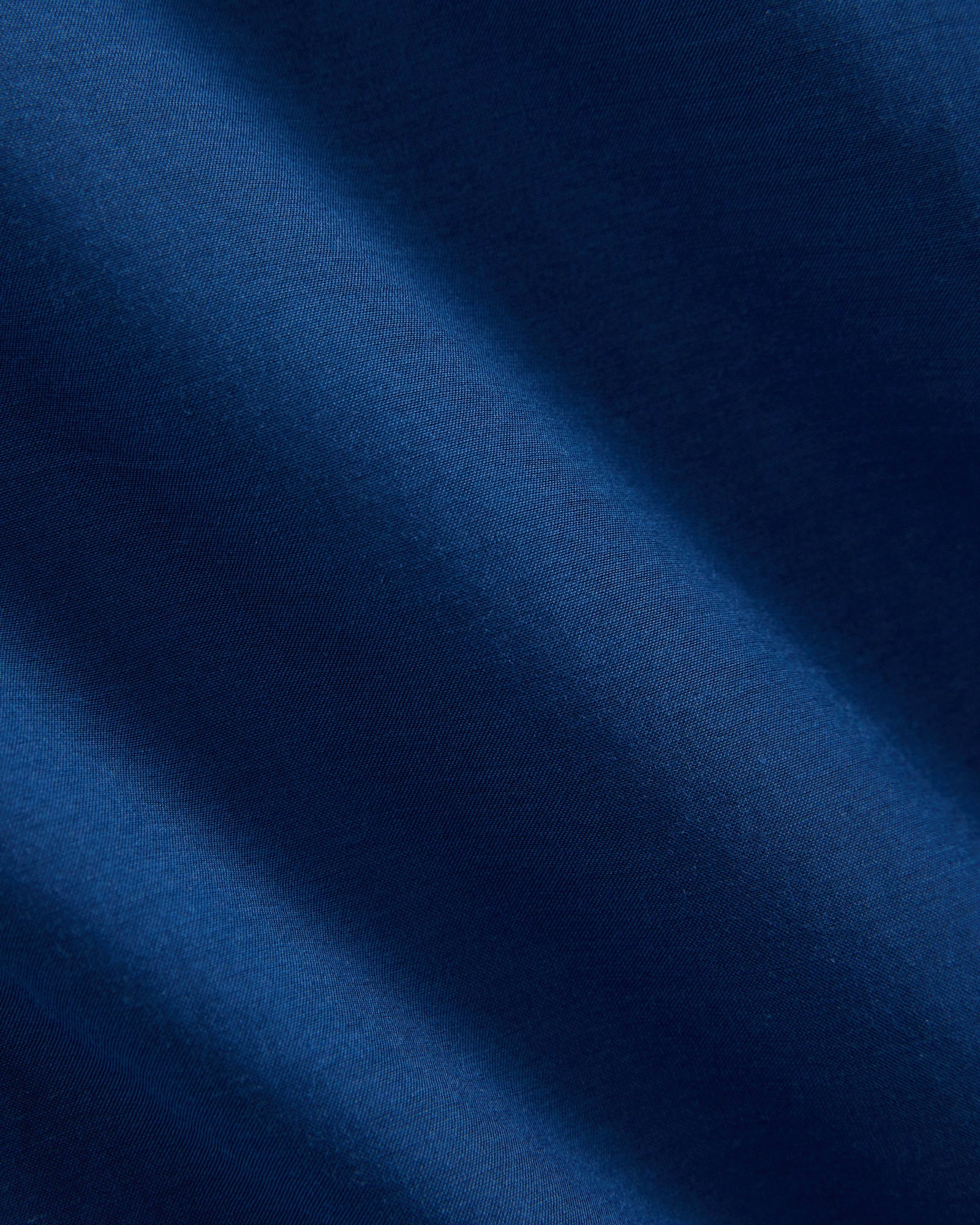 Bubble-Sleeve Mini Dress in Cotton Silk Voile in Estate Blue — detail view