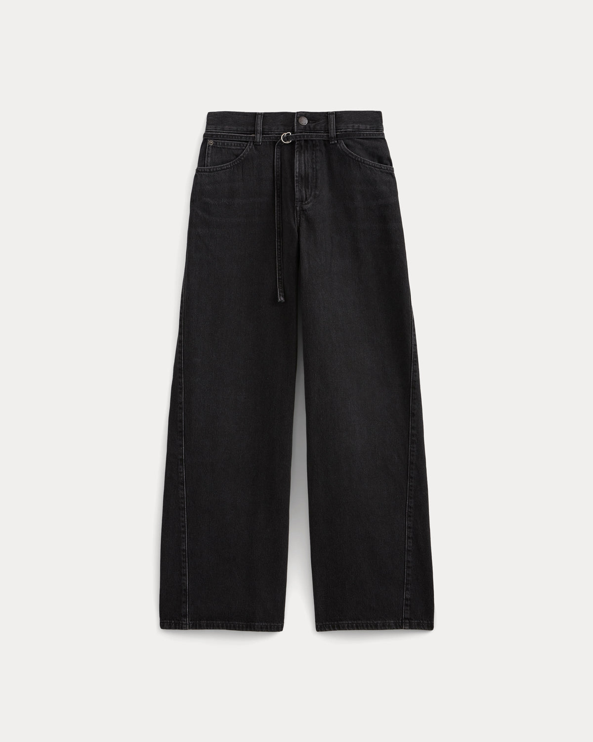 Lightweight Loose Wide-Leg Jean in Black — alternate view