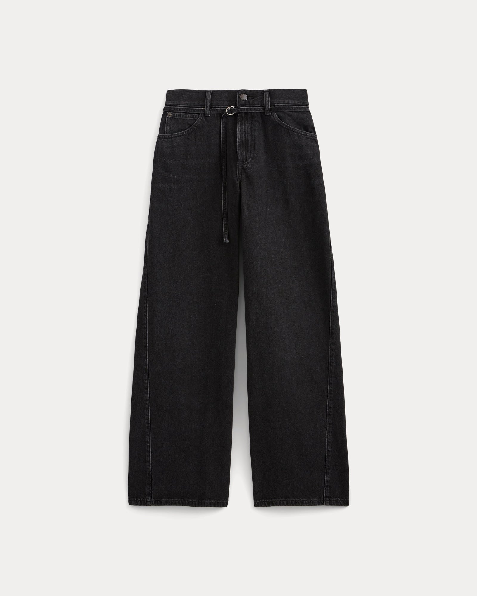 Lightweight Loose Wide-Leg Jean in Black — alternate view