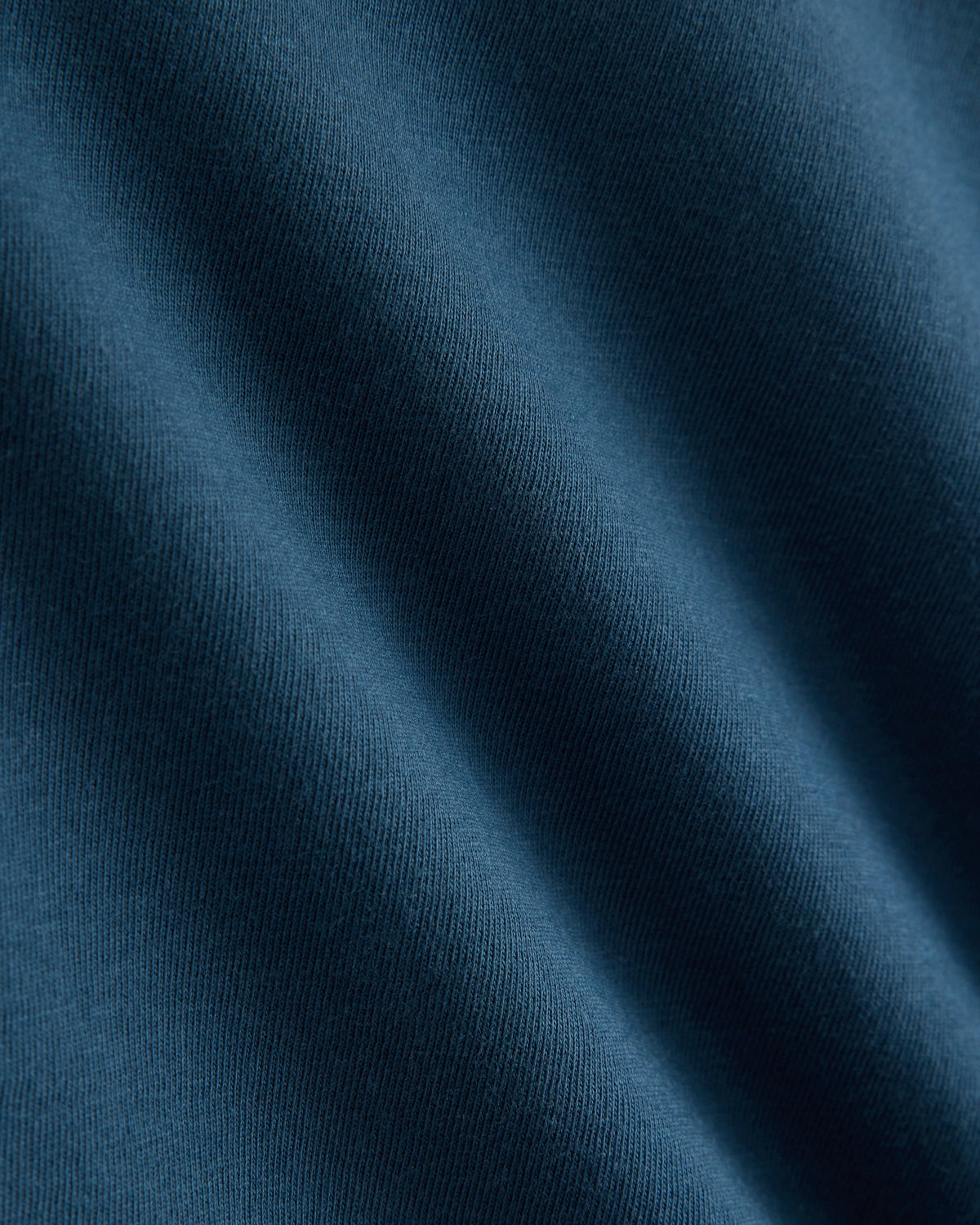 The Box-Cut Tee in Essential Cotton in Blue Wing Teal — detail view