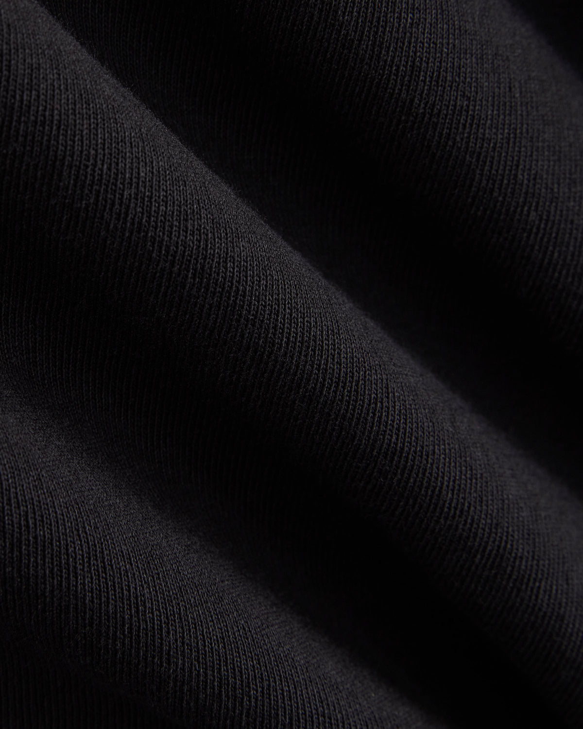 Luxe Fleece Shrunken Crew in Black — detail view