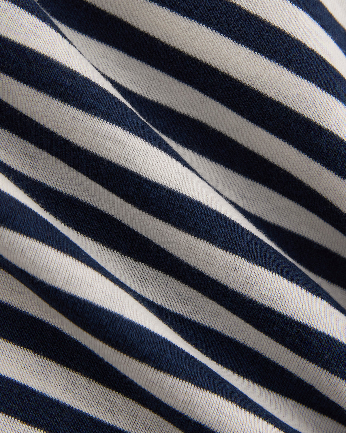 Tissue Long-Sleeve Crew in Bone / Navy — detail view