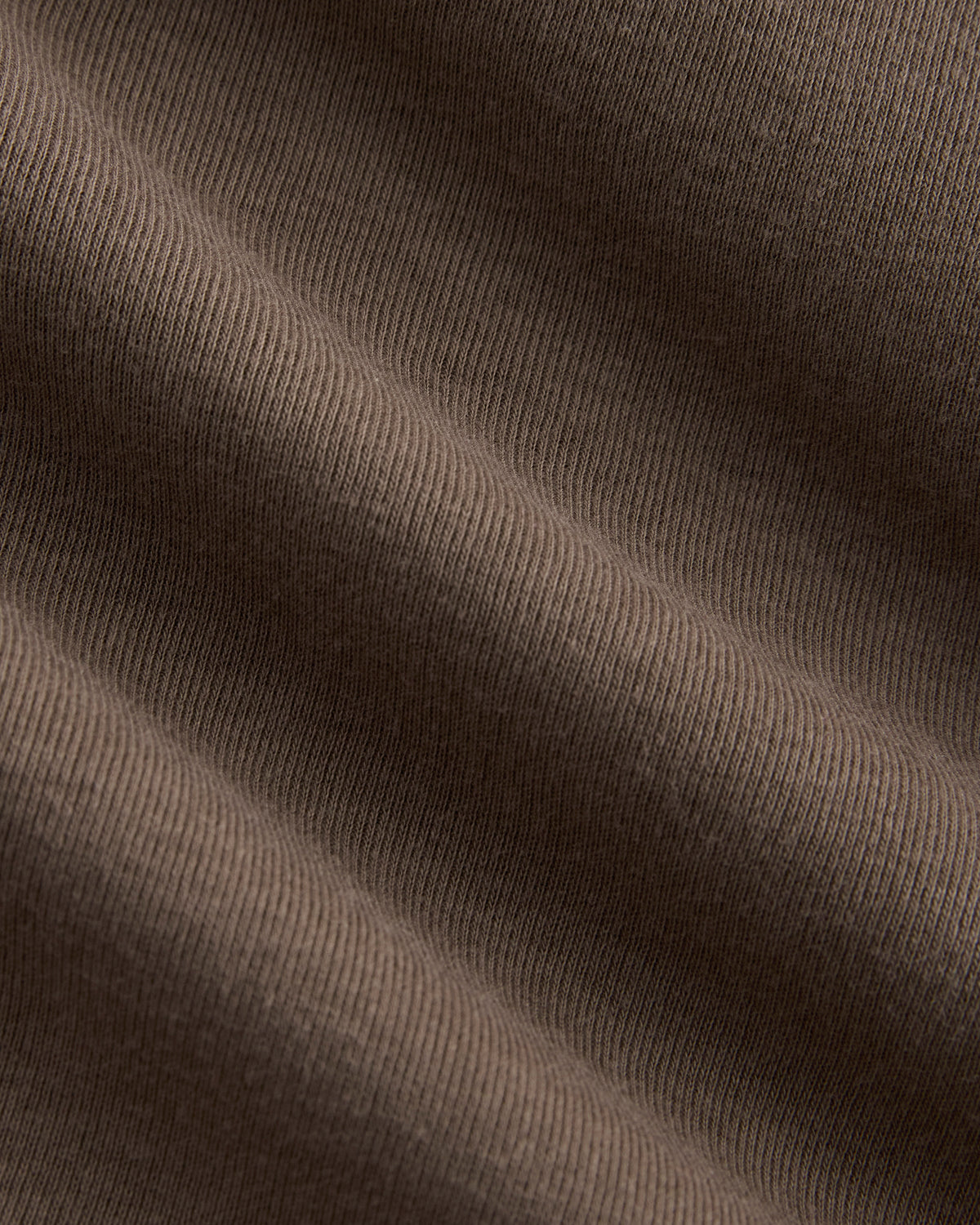 Tissue Long-Sleeve Crew in Deep Taupe — detail view