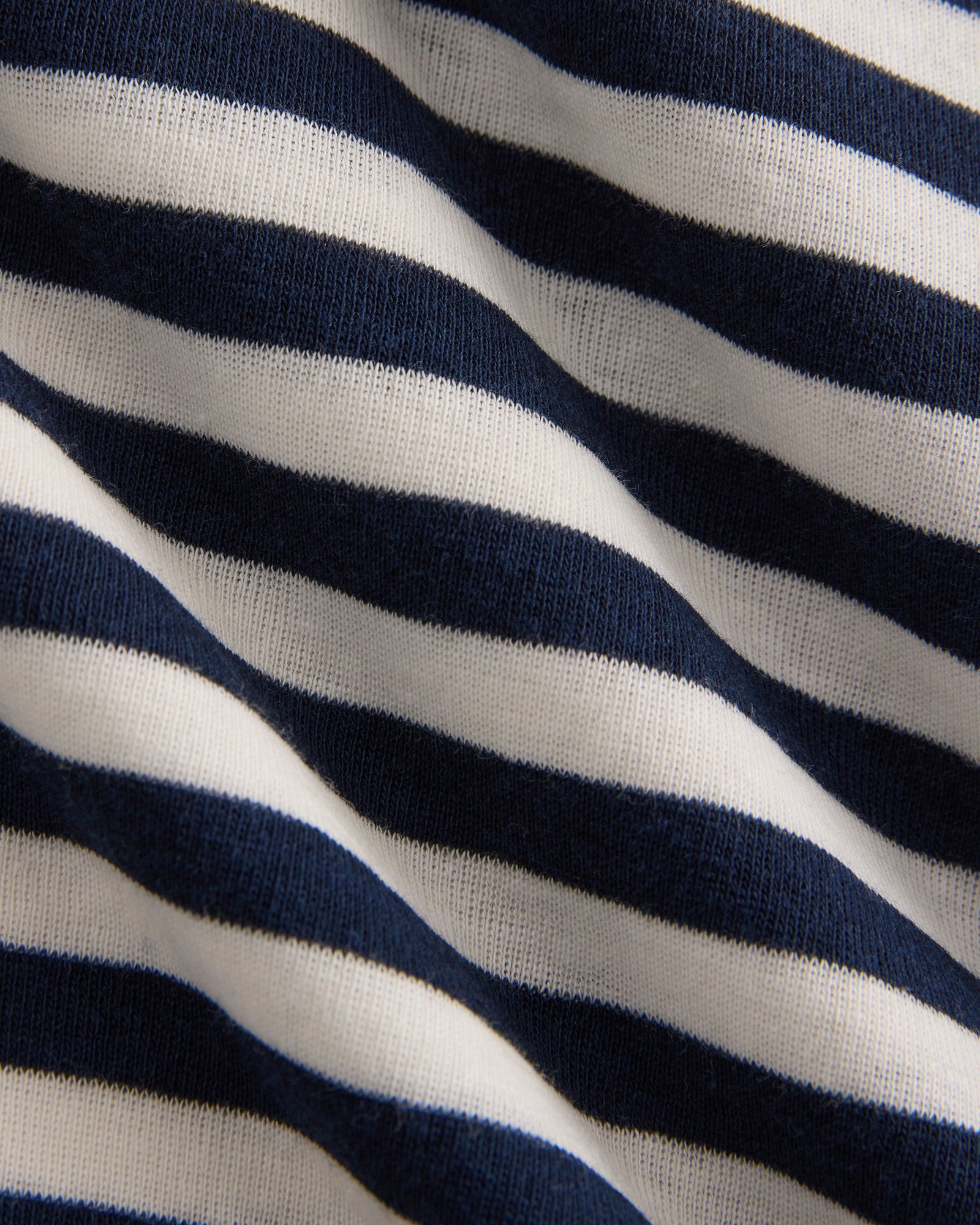 Tissue Short-Sleeve Crew in Bone / Navy — detail view