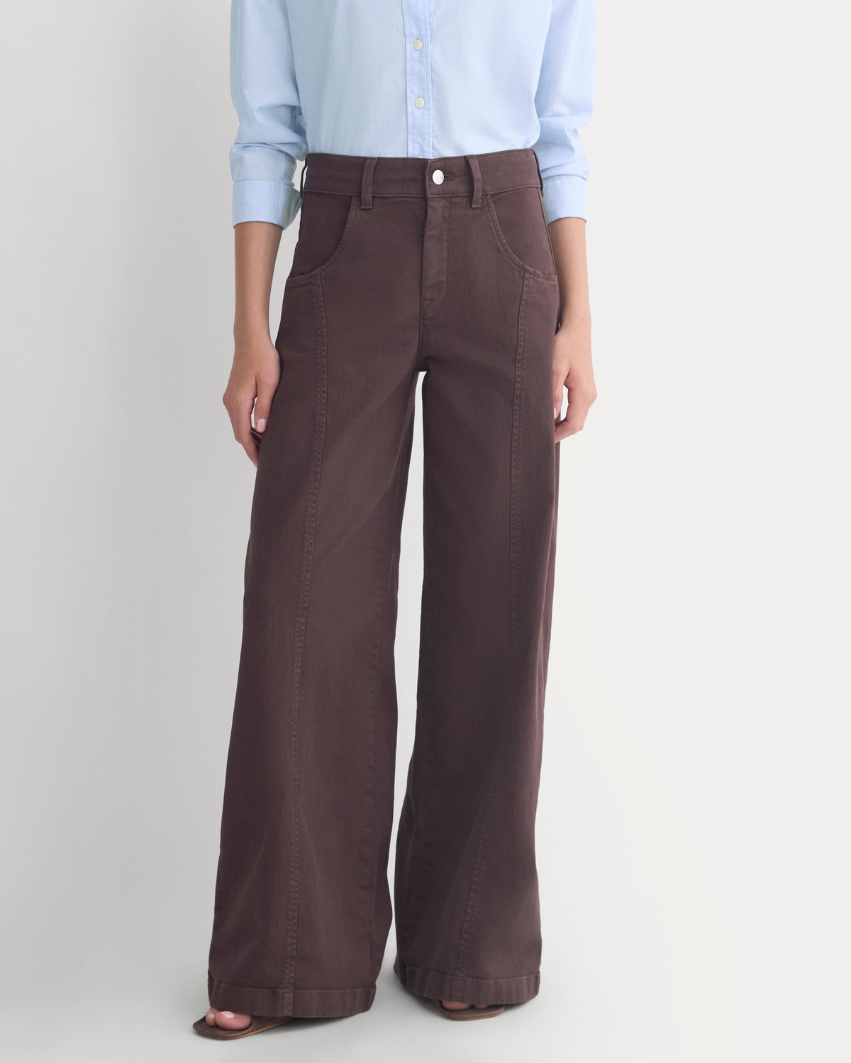 Utility Seamed Wide-Leg Pant in Coffee Bean — alternate view