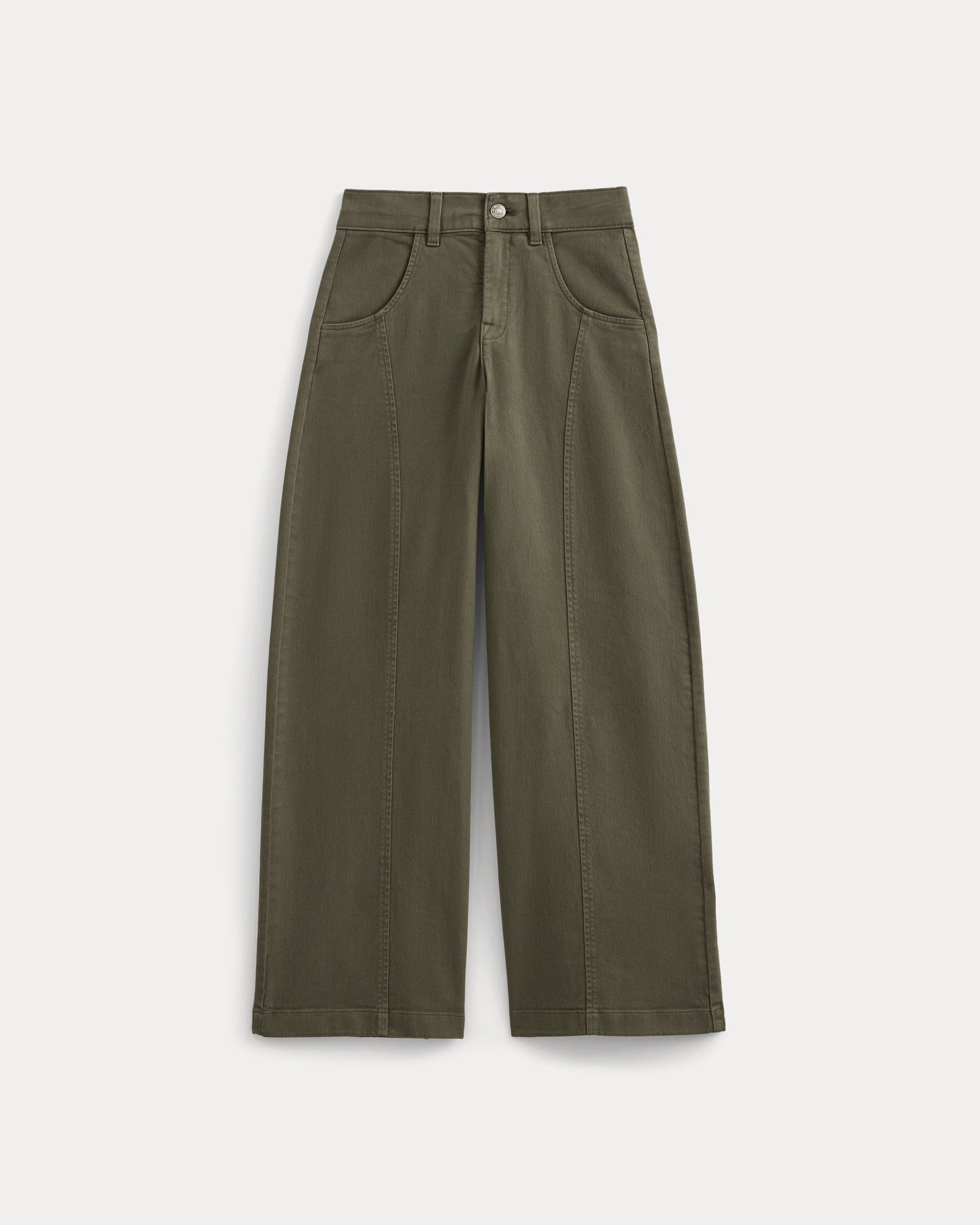 Utility Seamed Wide-Leg Pant in Olive Night — alternate view