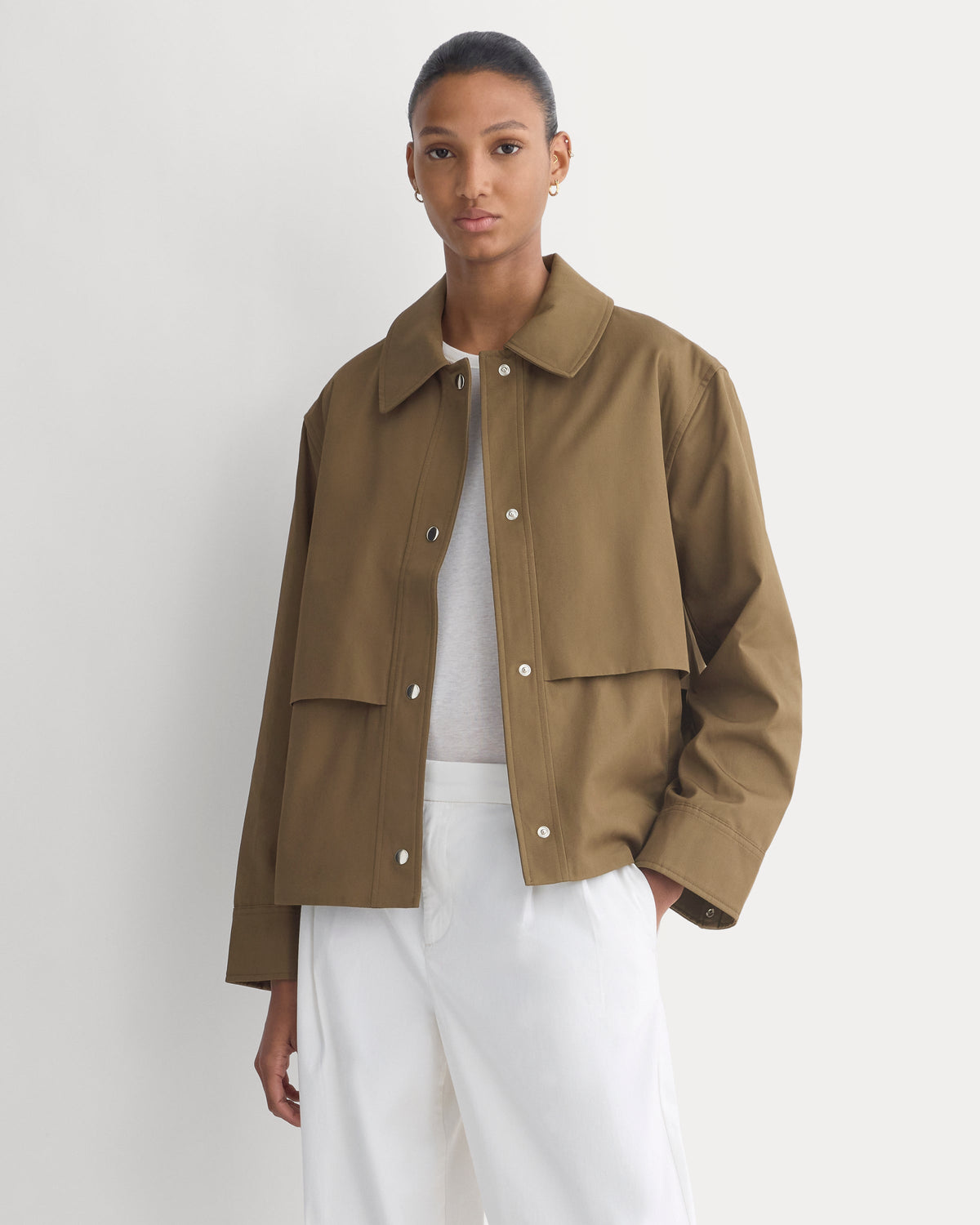Organic Cotton Twill Field Jacket in Beech — front view