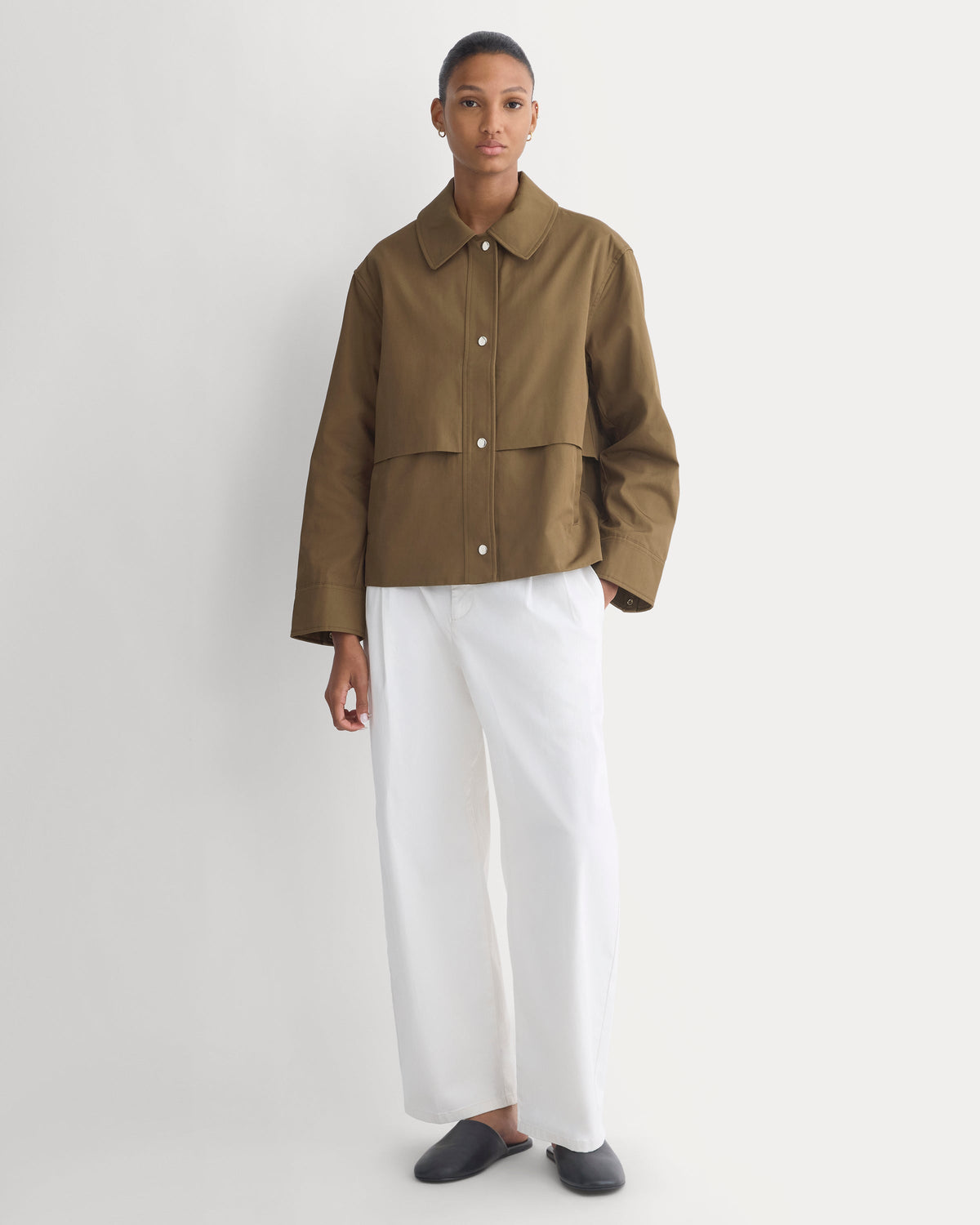 Organic Cotton Twill Field Jacket in Beech — detail view