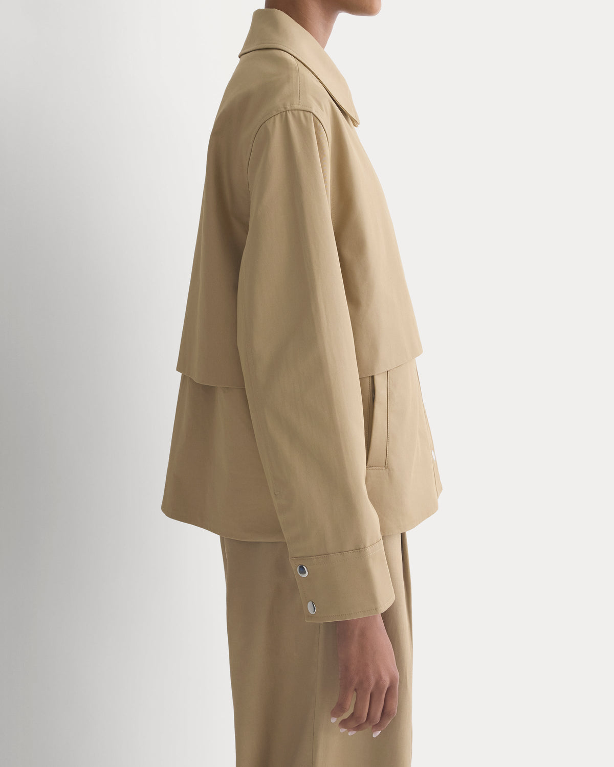 Organic Cotton Twill Field Jacket in Cornstalk — detail view