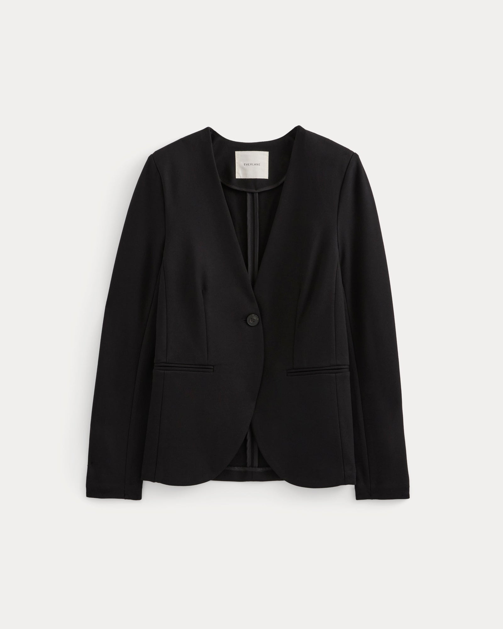 Collarless Ponte Blazer in Black — alternate view
