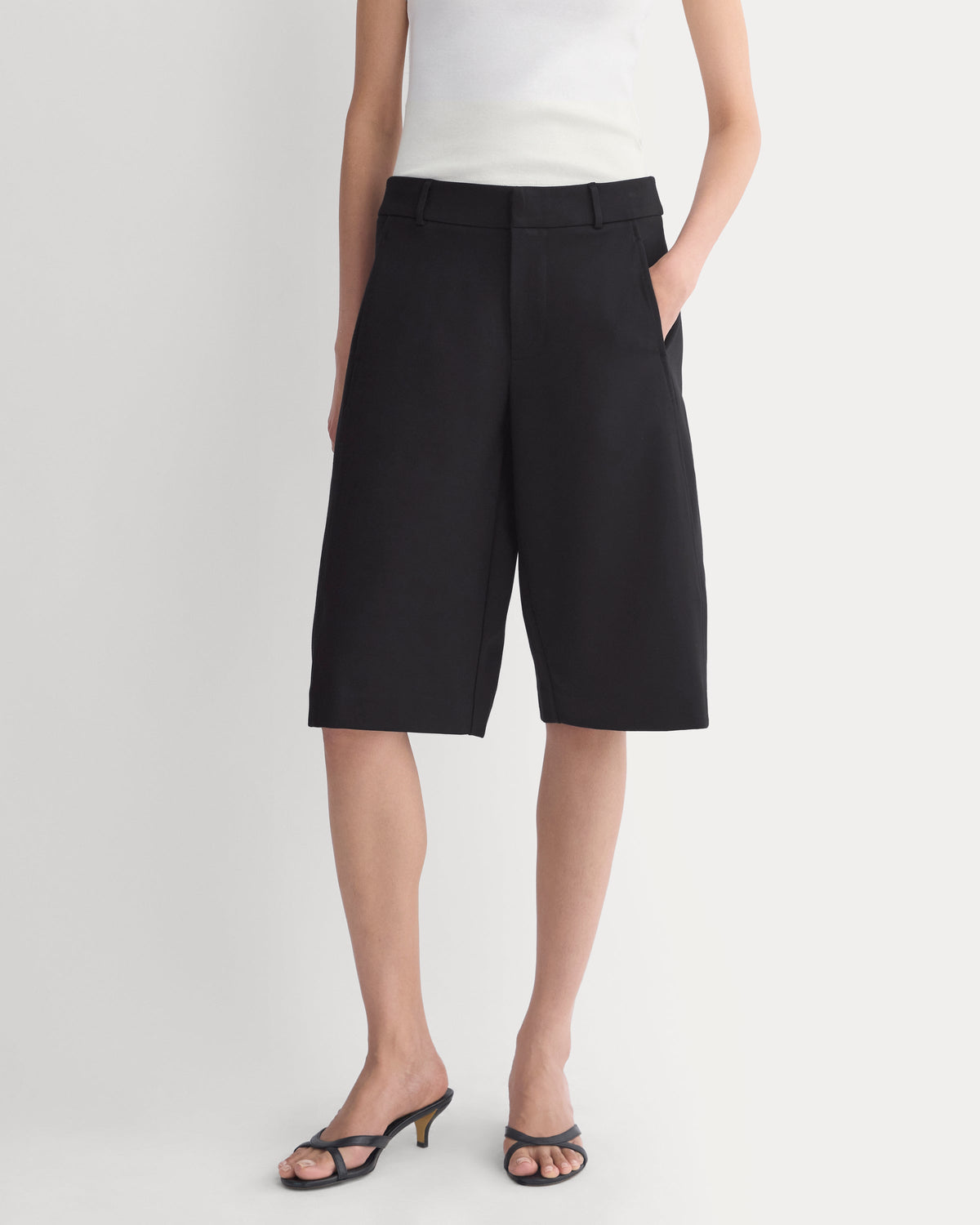 Ponte Bermuda Shorts in Black — detail view