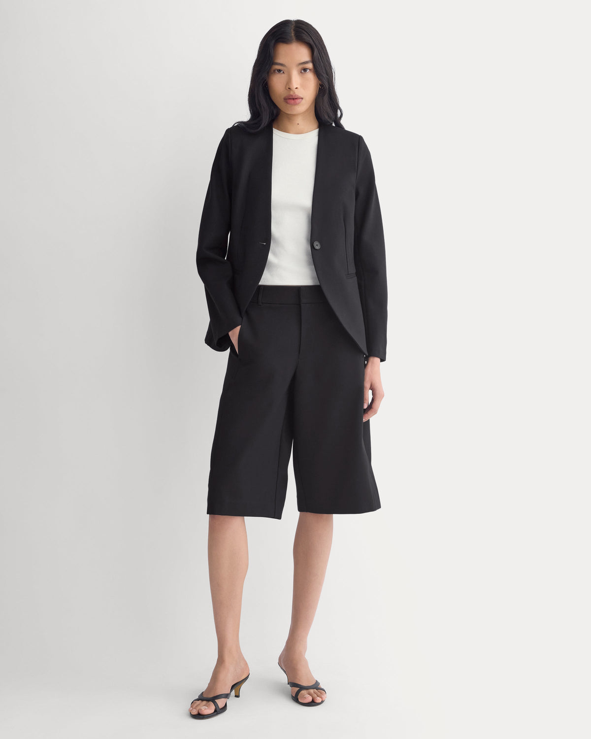 Ponte Bermuda Shorts in Black — detail view
