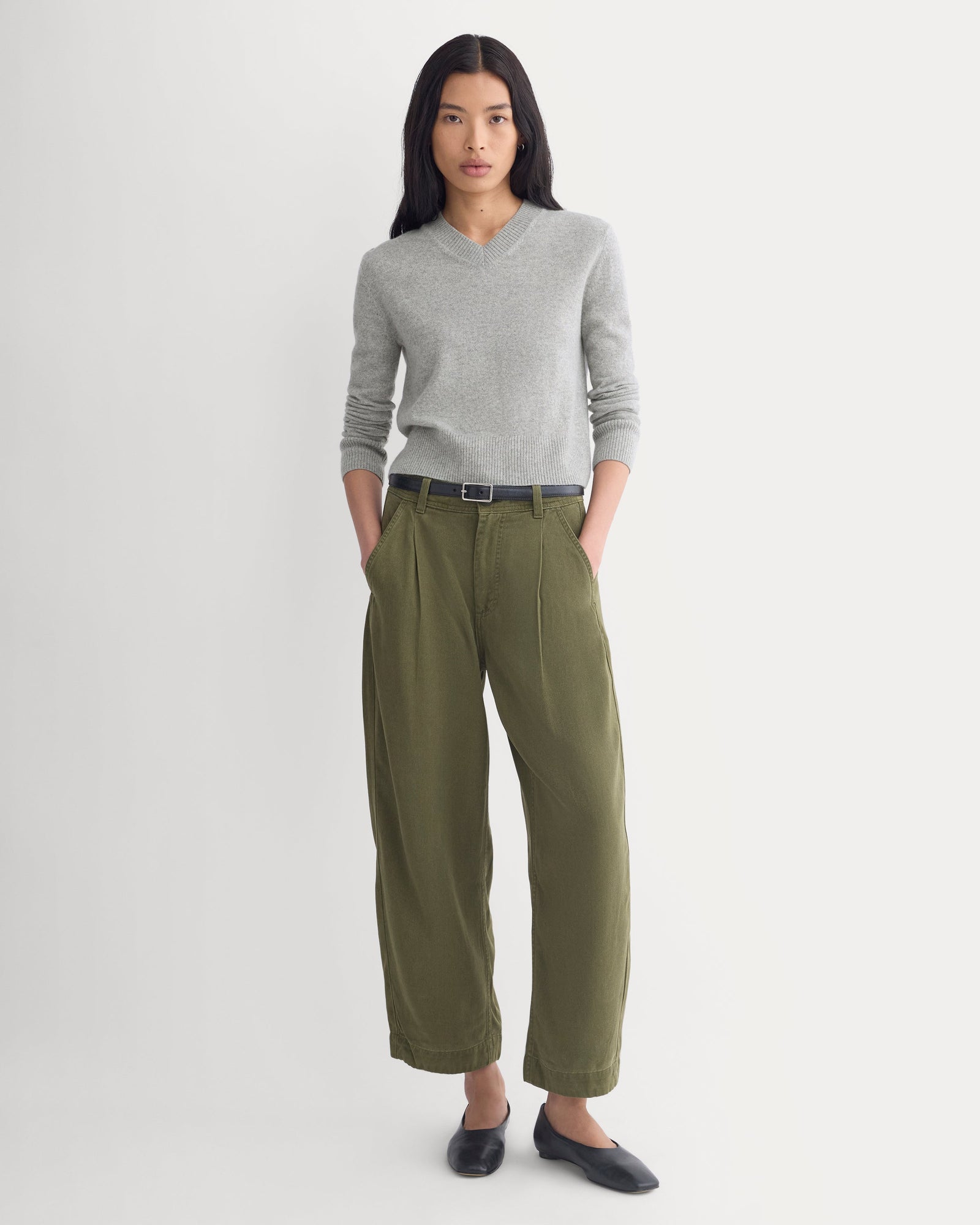 Everywhere Garment-Dyed Pant in Olive Night — front view