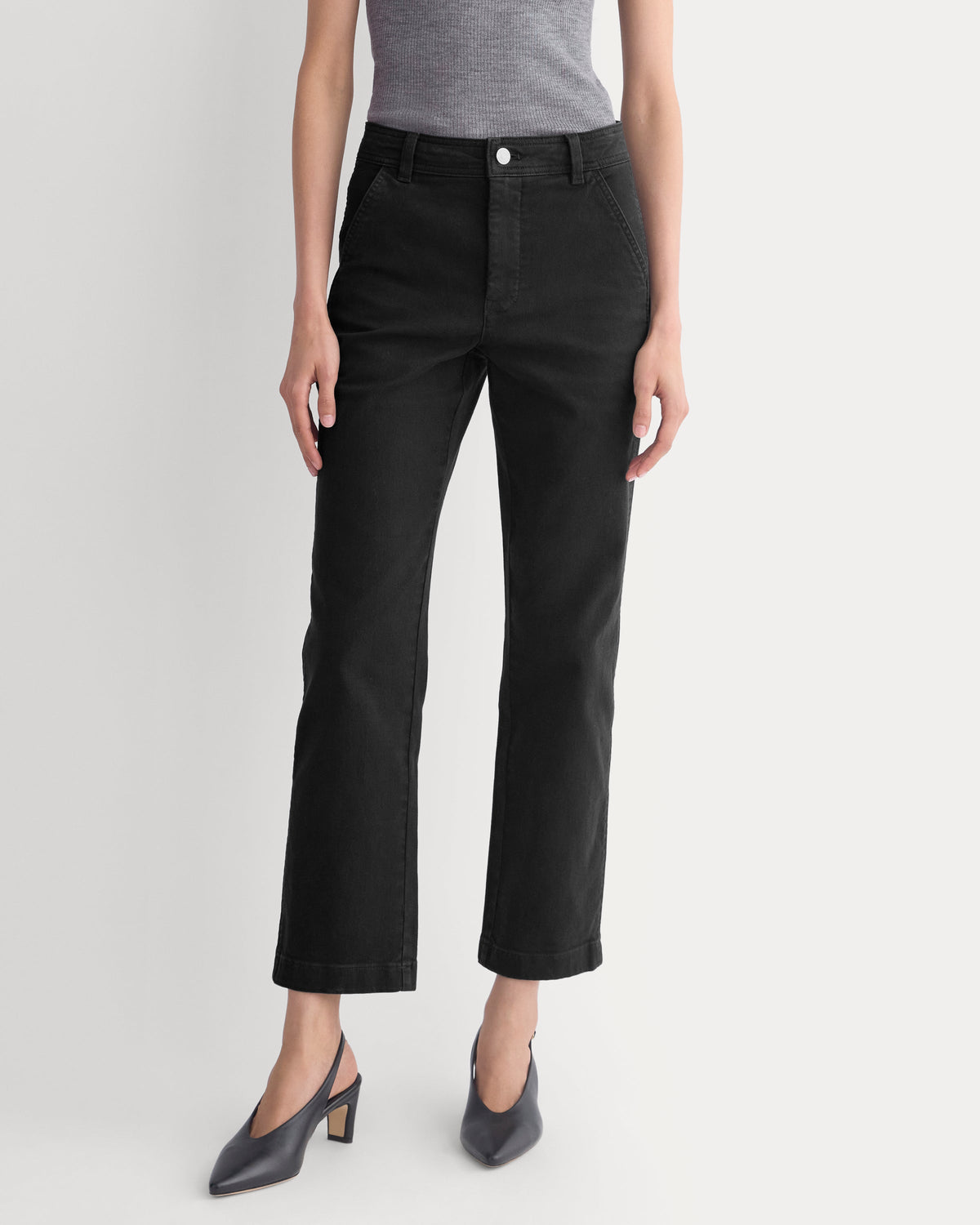 Utility Cigarette Pant in Black — detail view