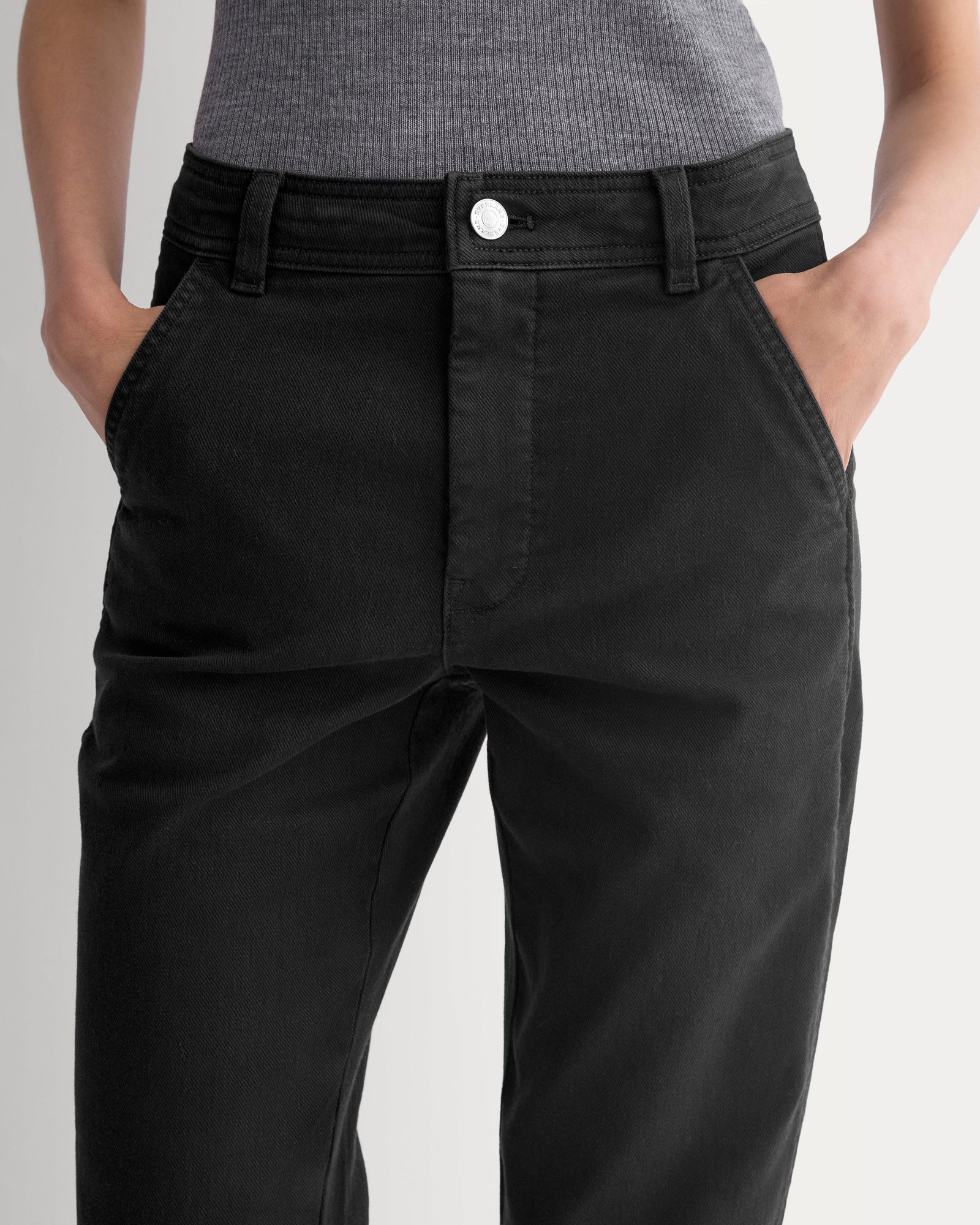 Utility Cigarette Pant in Black — detail view