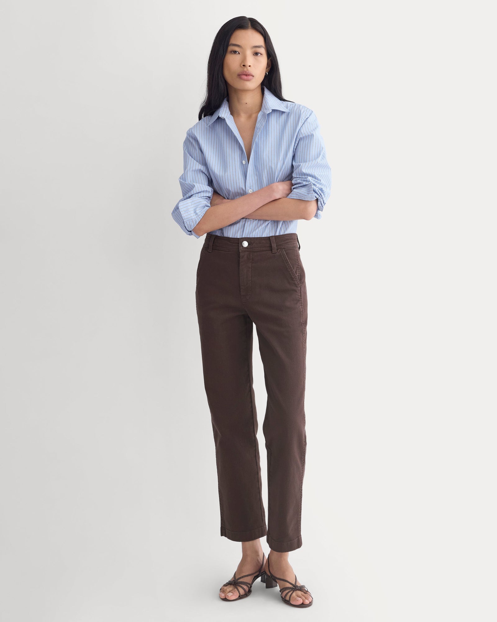 Utility Cigarette Pant in Coffee Bean — front view