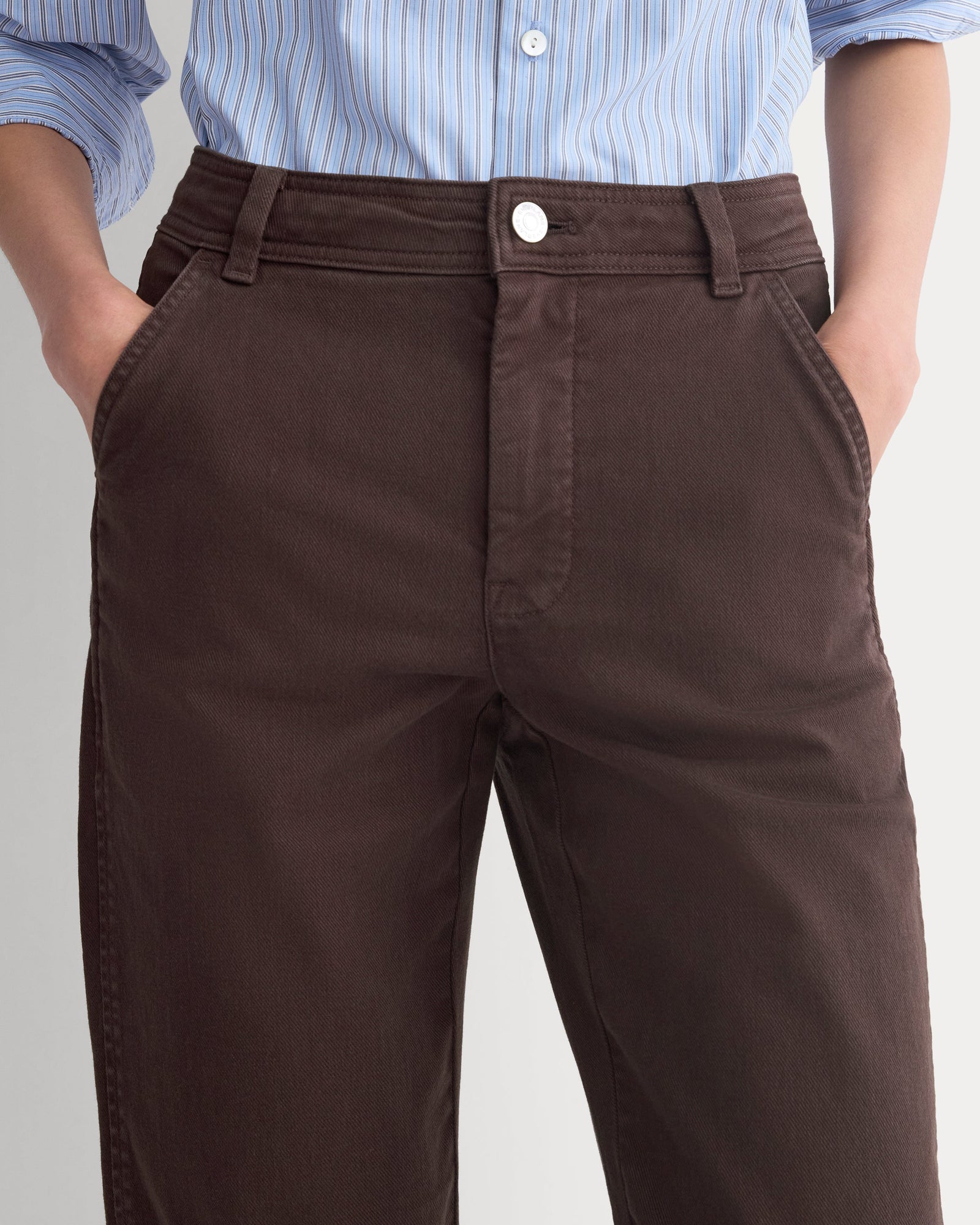 Utility Cigarette Pant in Coffee Bean — detail view