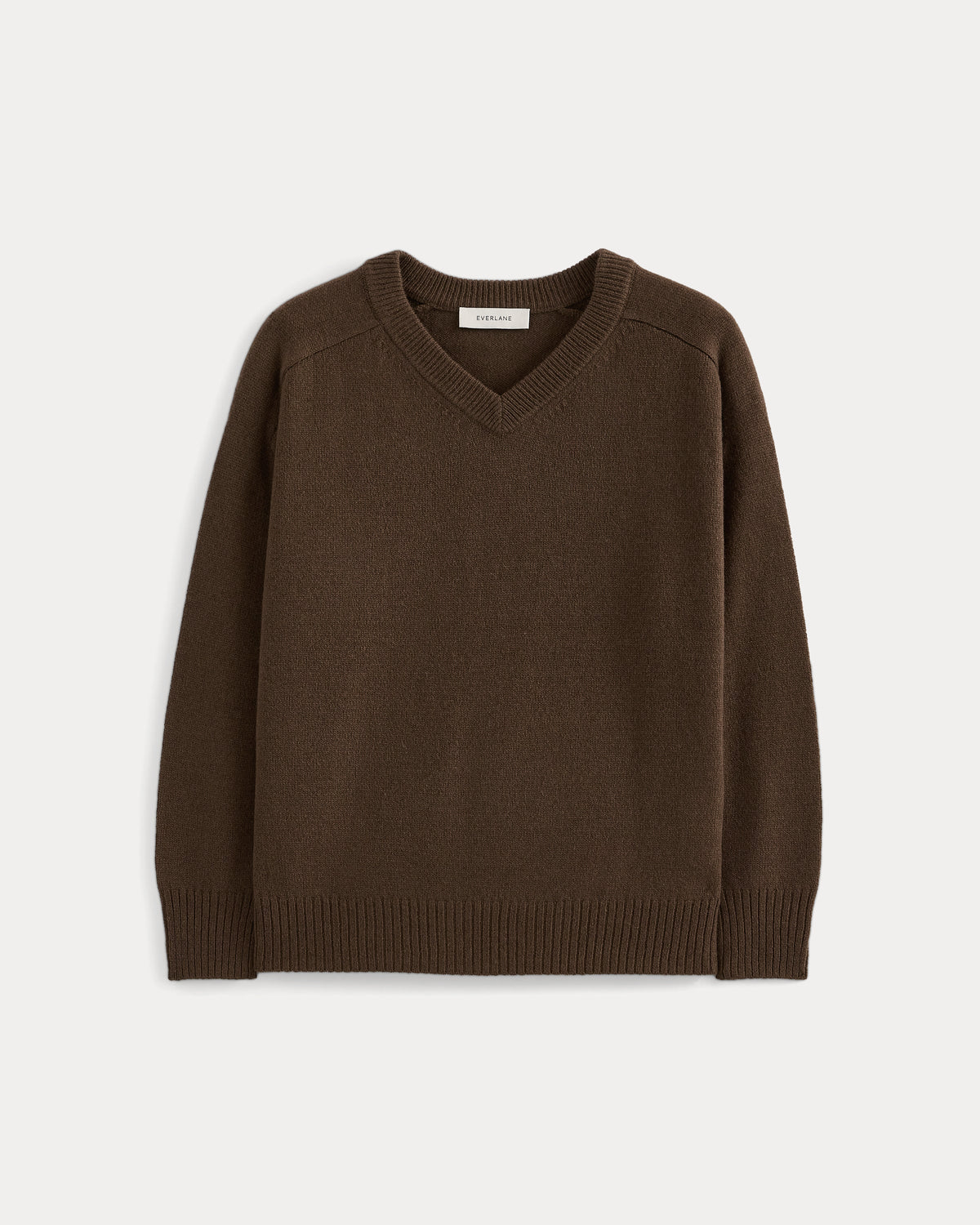 Cashmere High V Boyfriend Sweater in Cocoa — alternate view