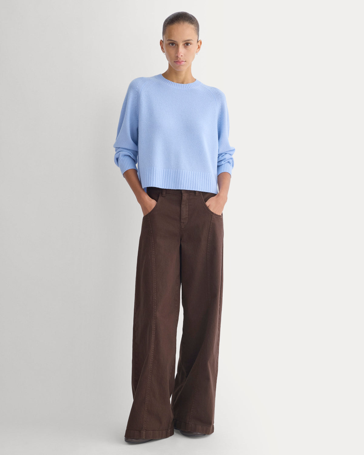 The Boxy Crew in Cashmere in Centaurea Blue — alternate view