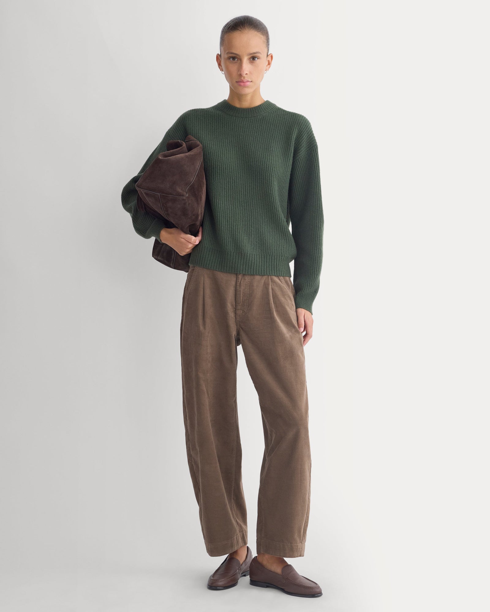 Cashmere Fisherman Crew in Dark Forest — alternate view