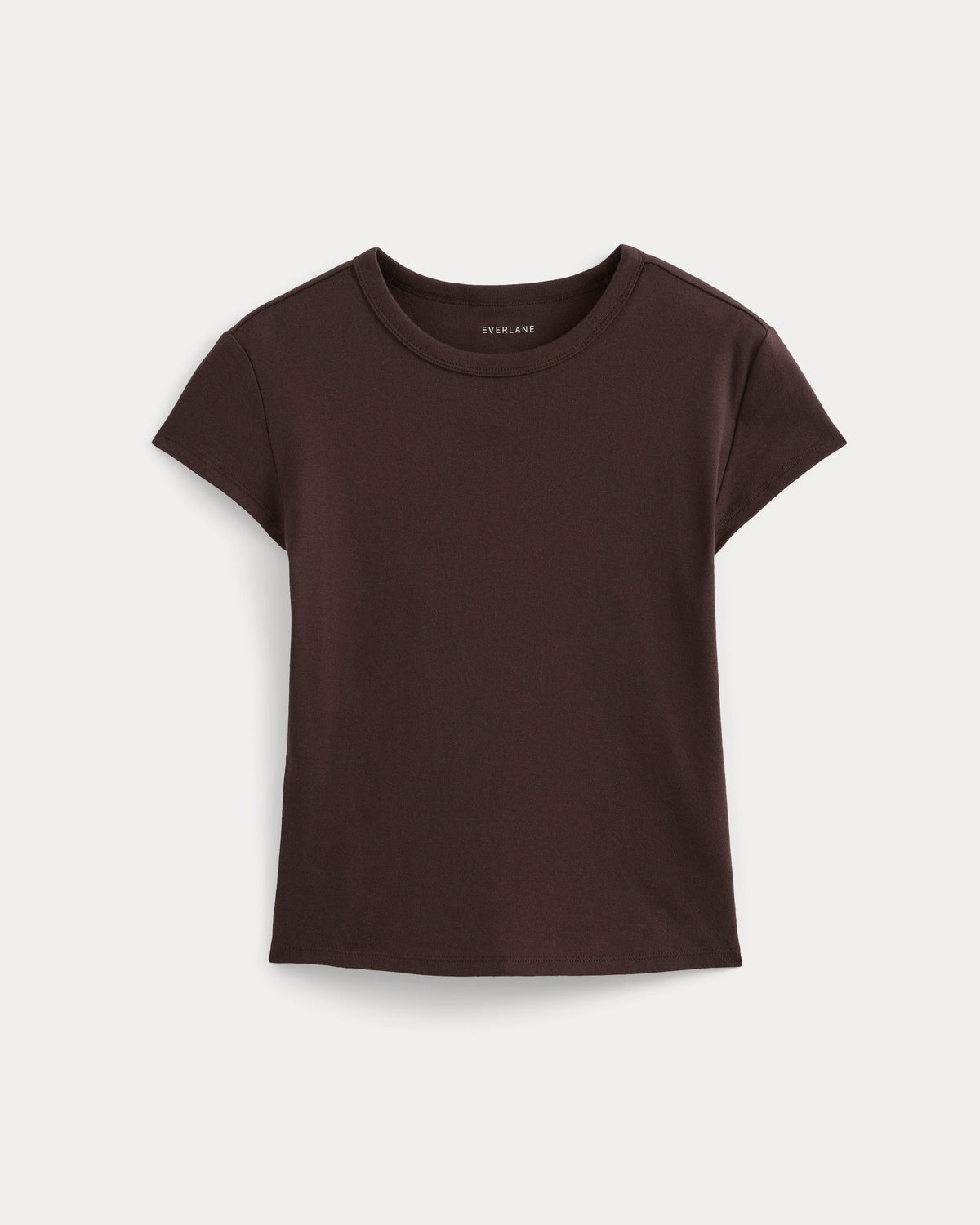 RetroSoft Cotton Crew in Coffee Bean — alternate view