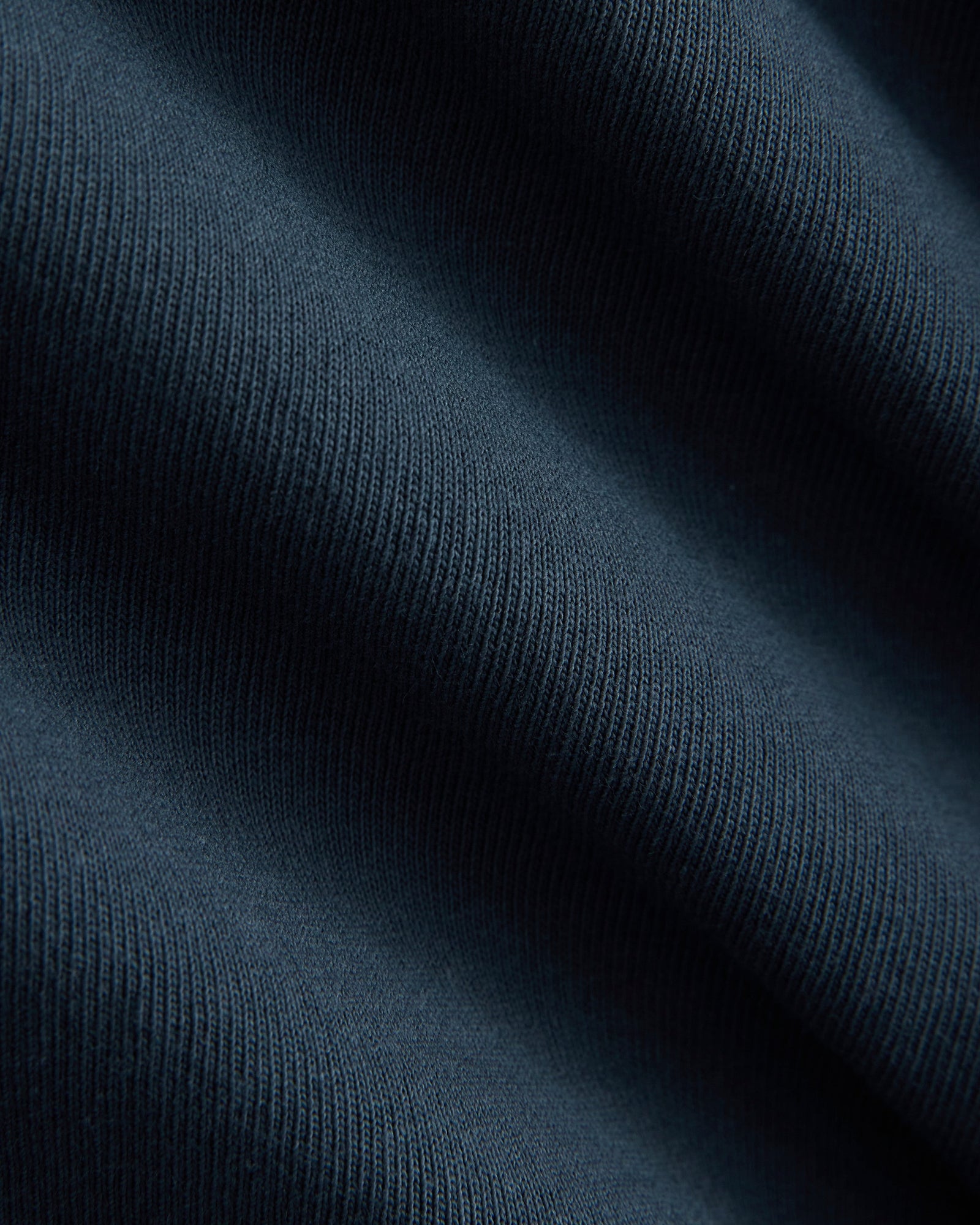 Premium Weight Back Slit Tee in Midnight Navy — detail view