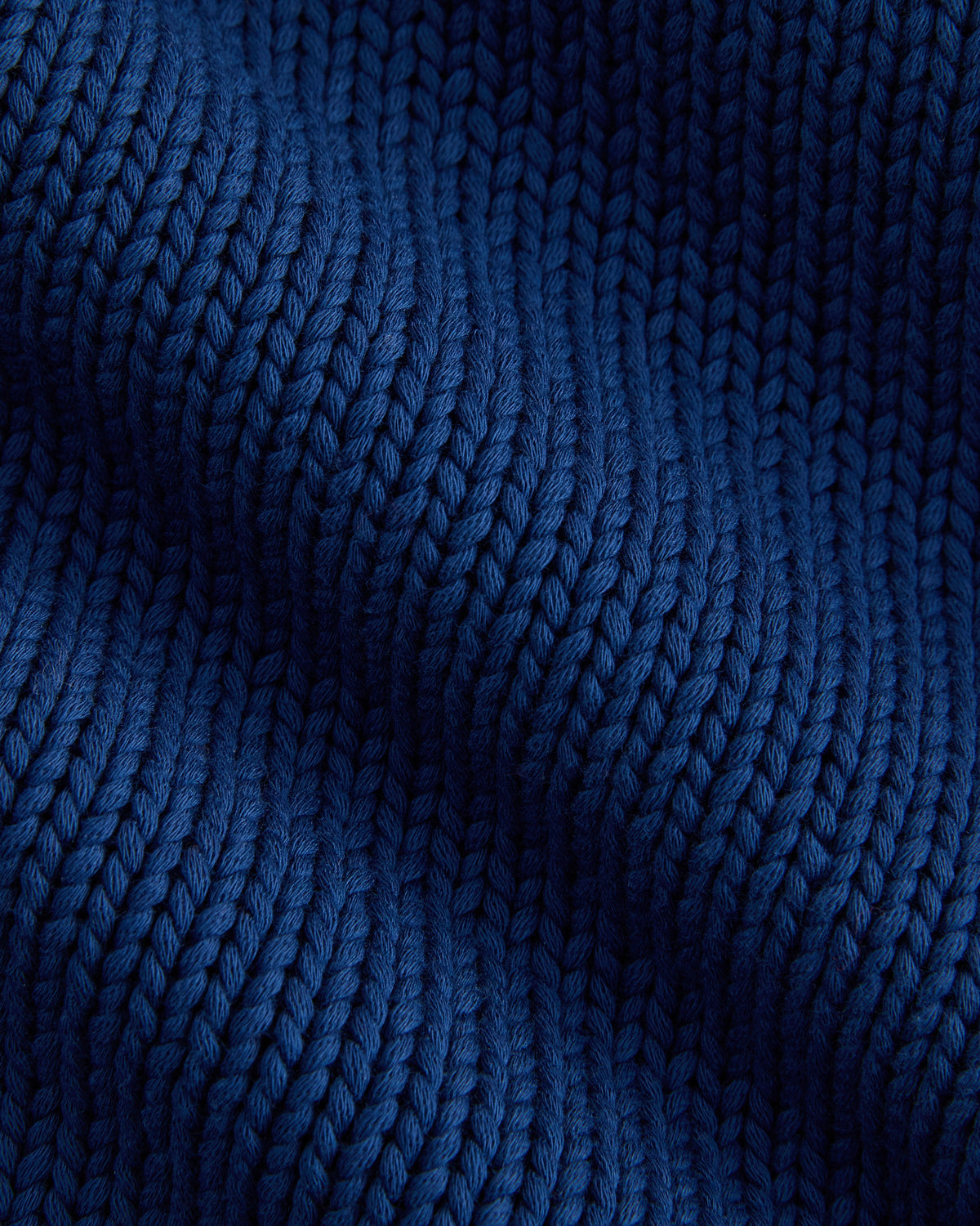 Open-Knit Cardigan Crew in Elevated Cotton in Estate Blue — detail view