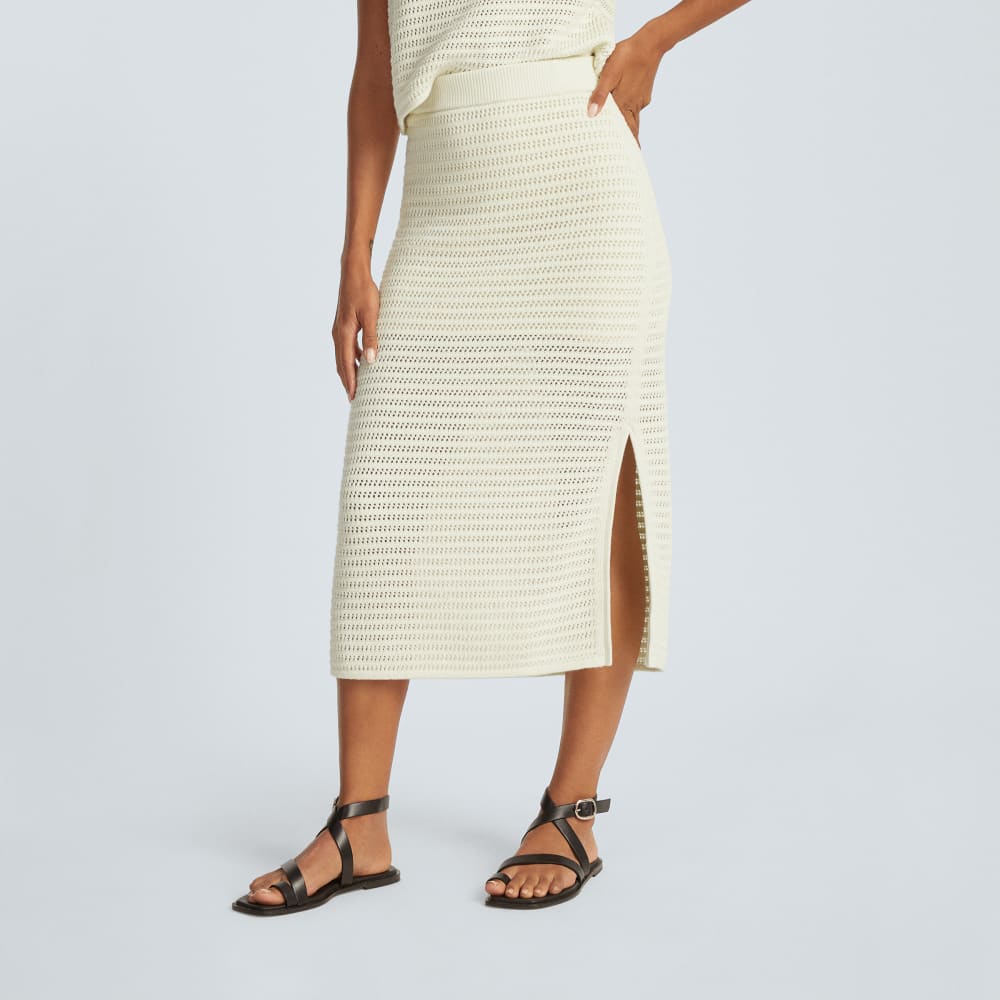 The Crochet Knit Skirt in Canvas — alternate view