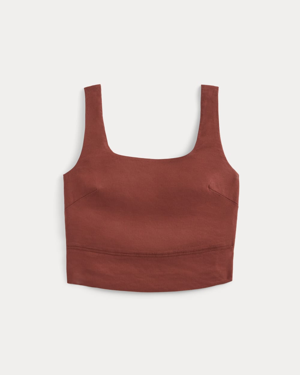 Square Tank in Stretch Linen in Henna Red — alternate view