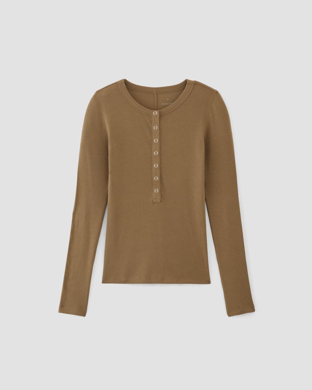 The Luxe Rib Henley in Toasted Coconut — alternate view